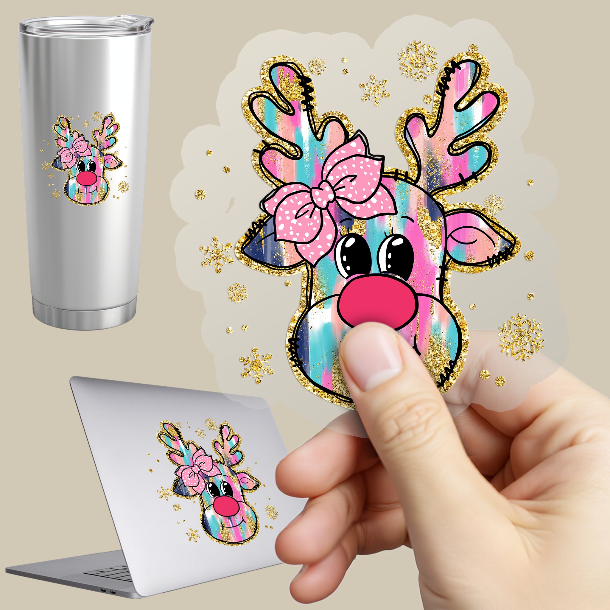 Permanent Sticker Rentier Funkel Magic