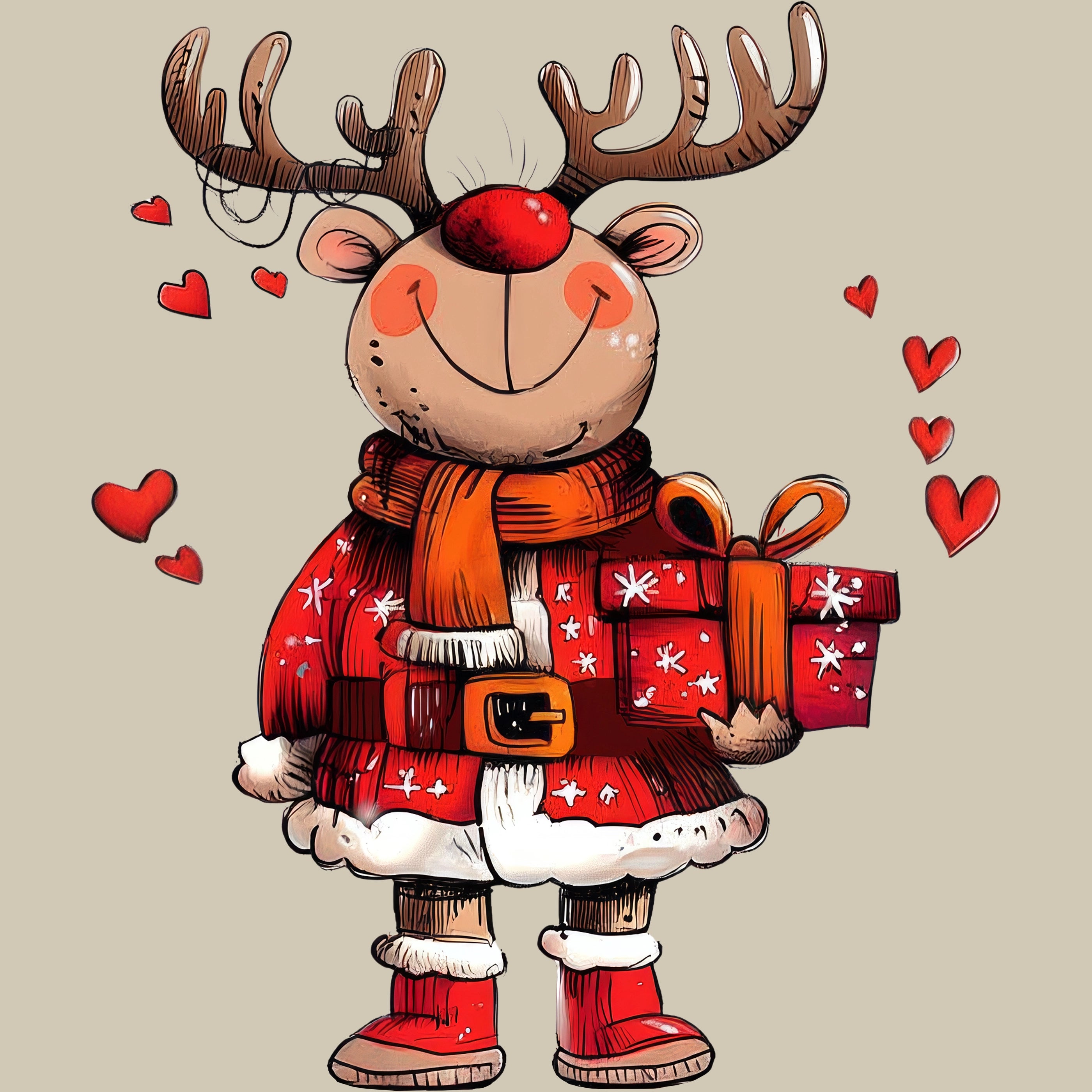 Permanent Sticker Rentier Herzensgeschenk
