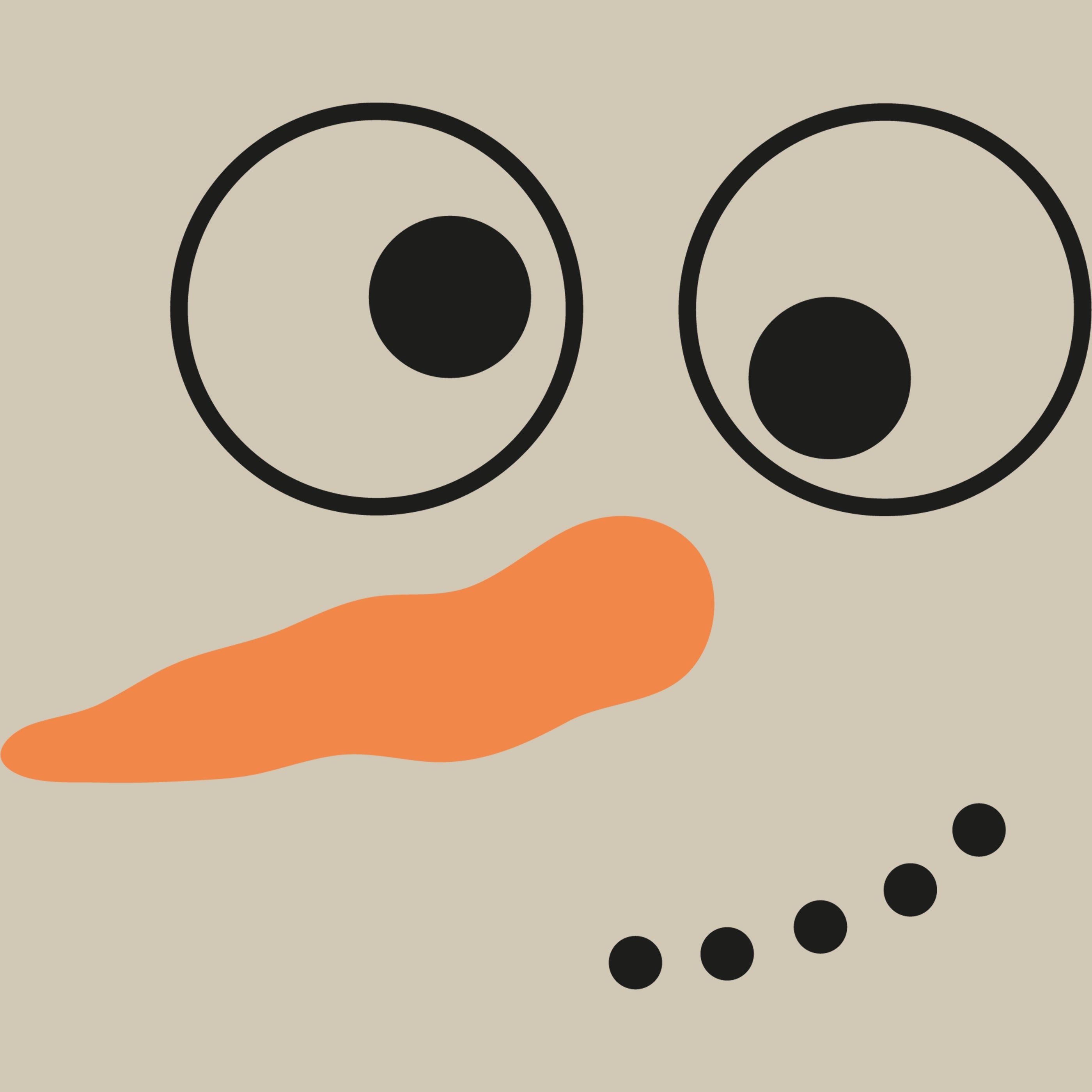 Permanent Sticker Schneemann Cutieface