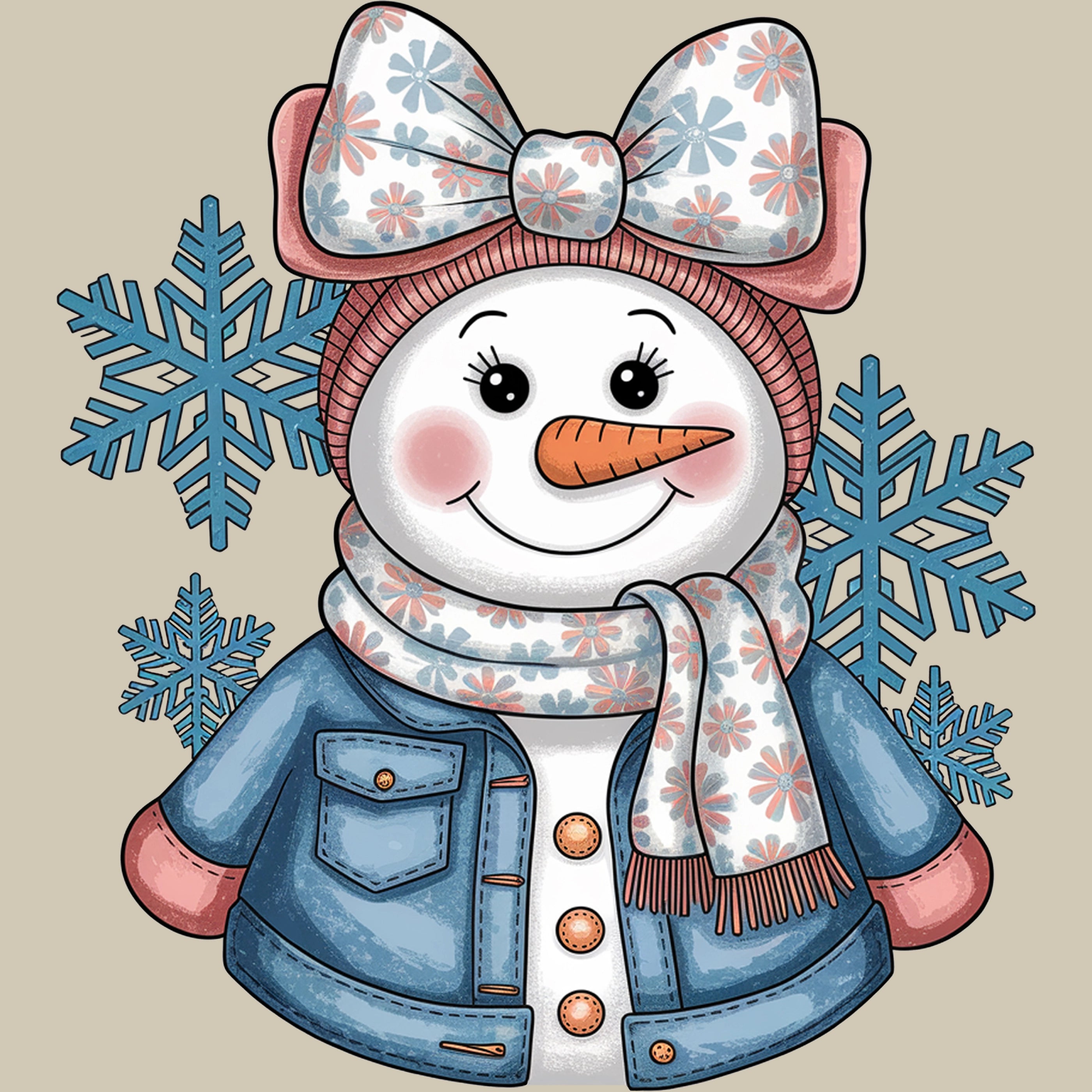 Permanent Sticker Schneemann Mädchen Frostcutie