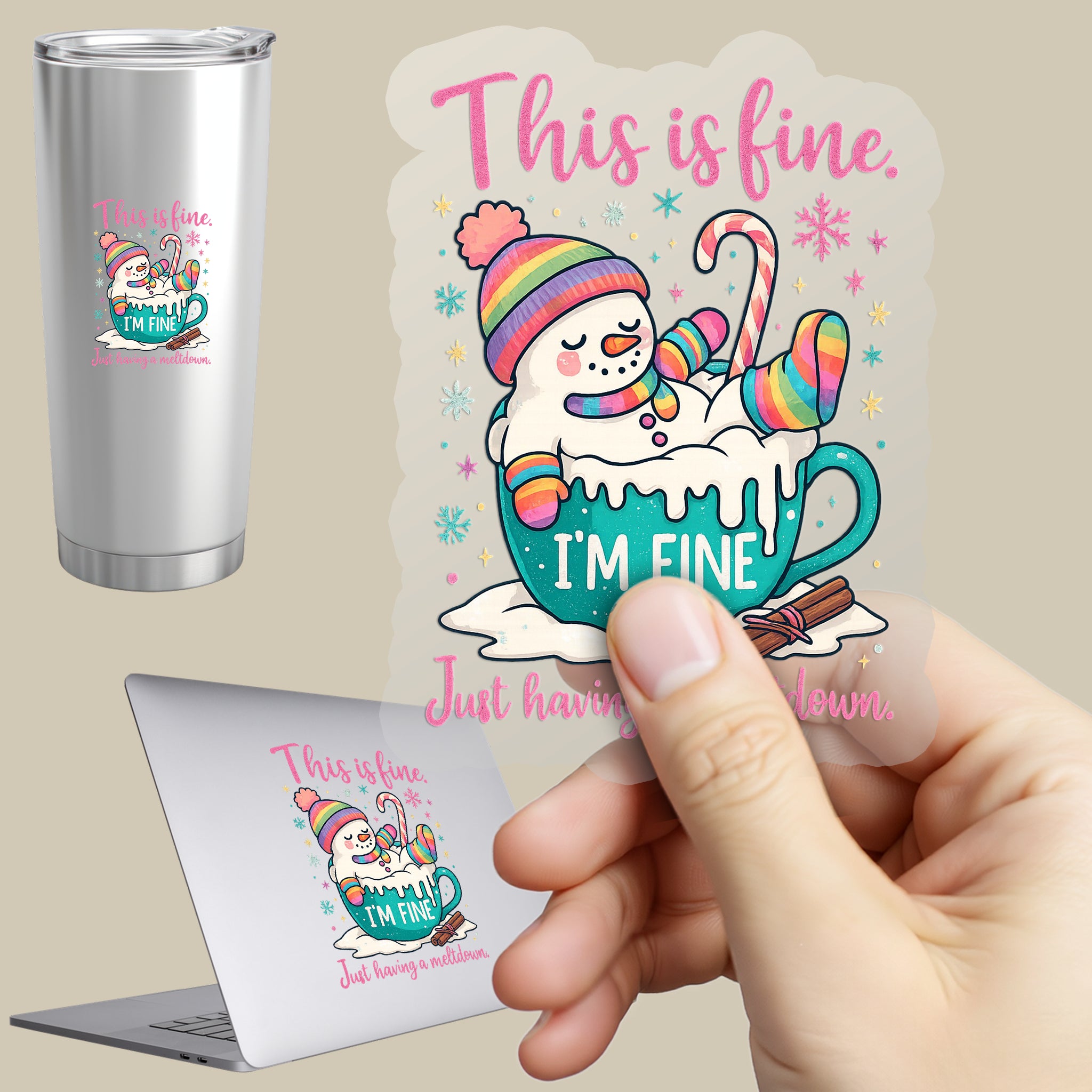 Permanent Sticker Schneemann Meltdown Moment