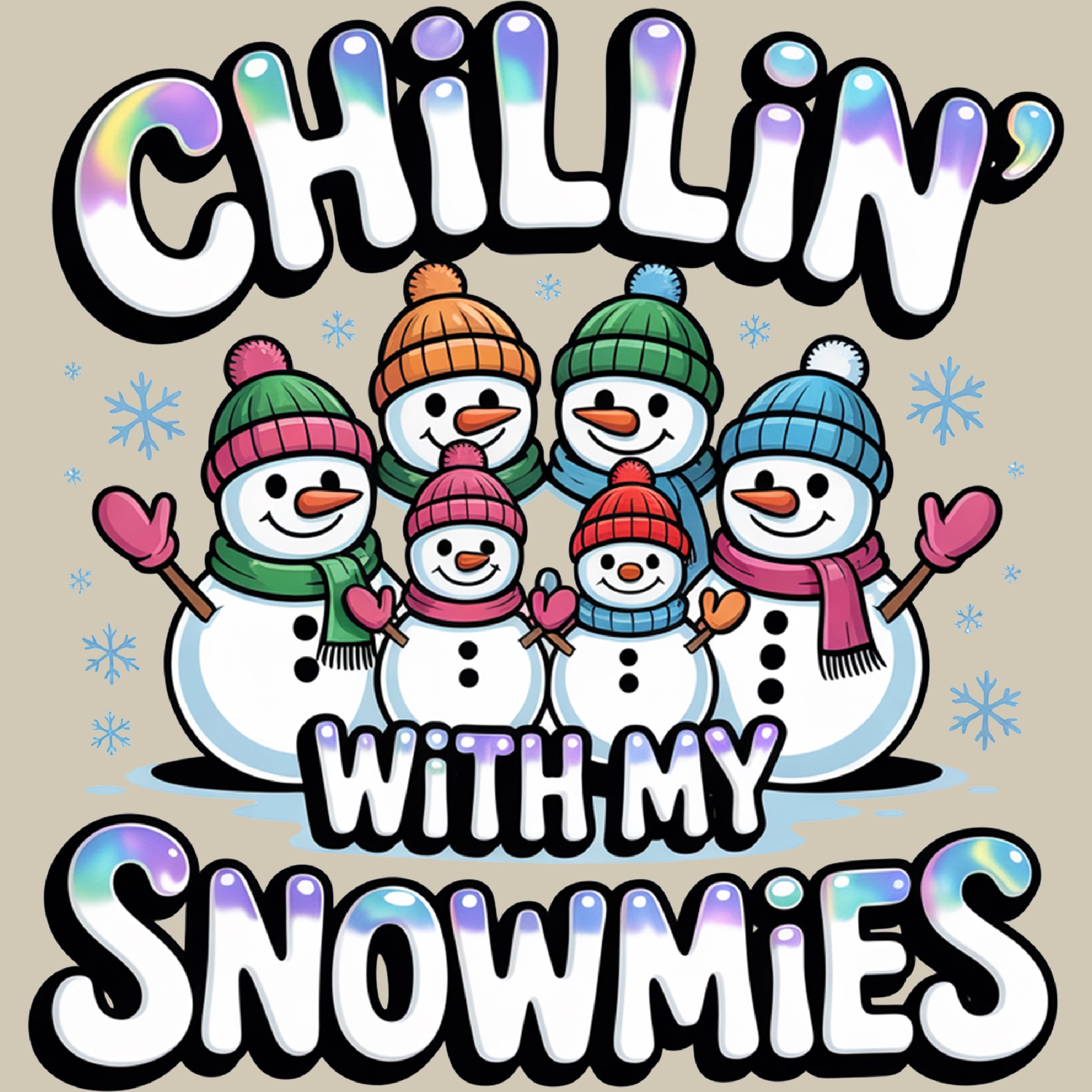 Permanent Sticker Schneemann Snowmies Winterfreude