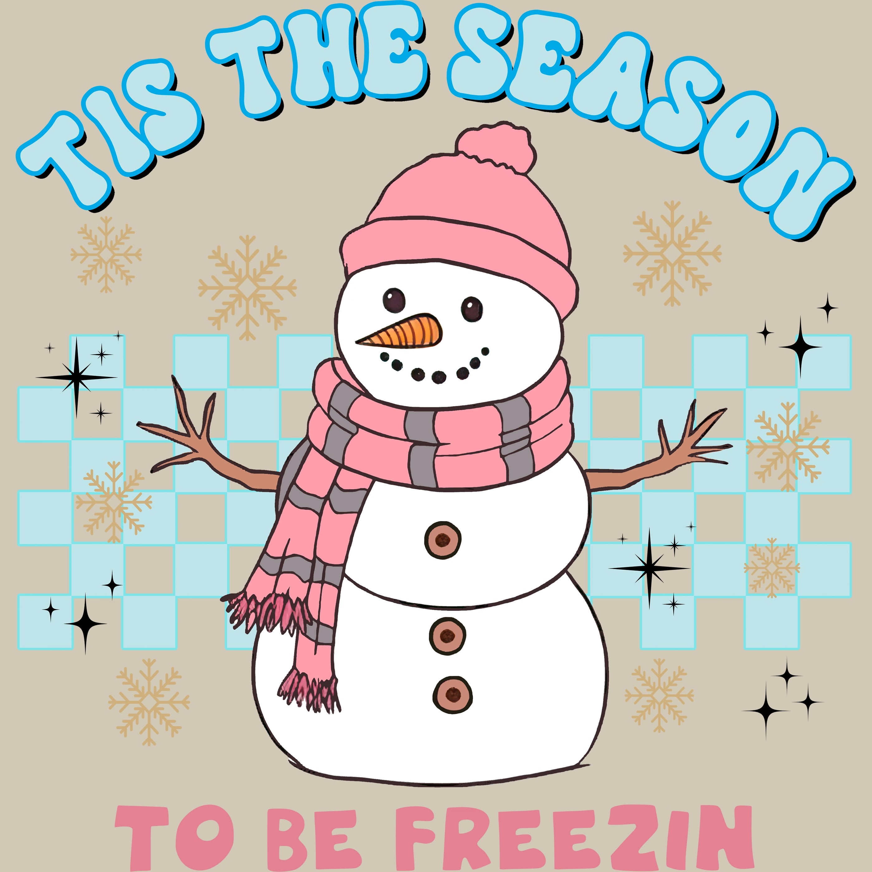 Permanent Sticker Schneemann Tis the Season to be Freezin