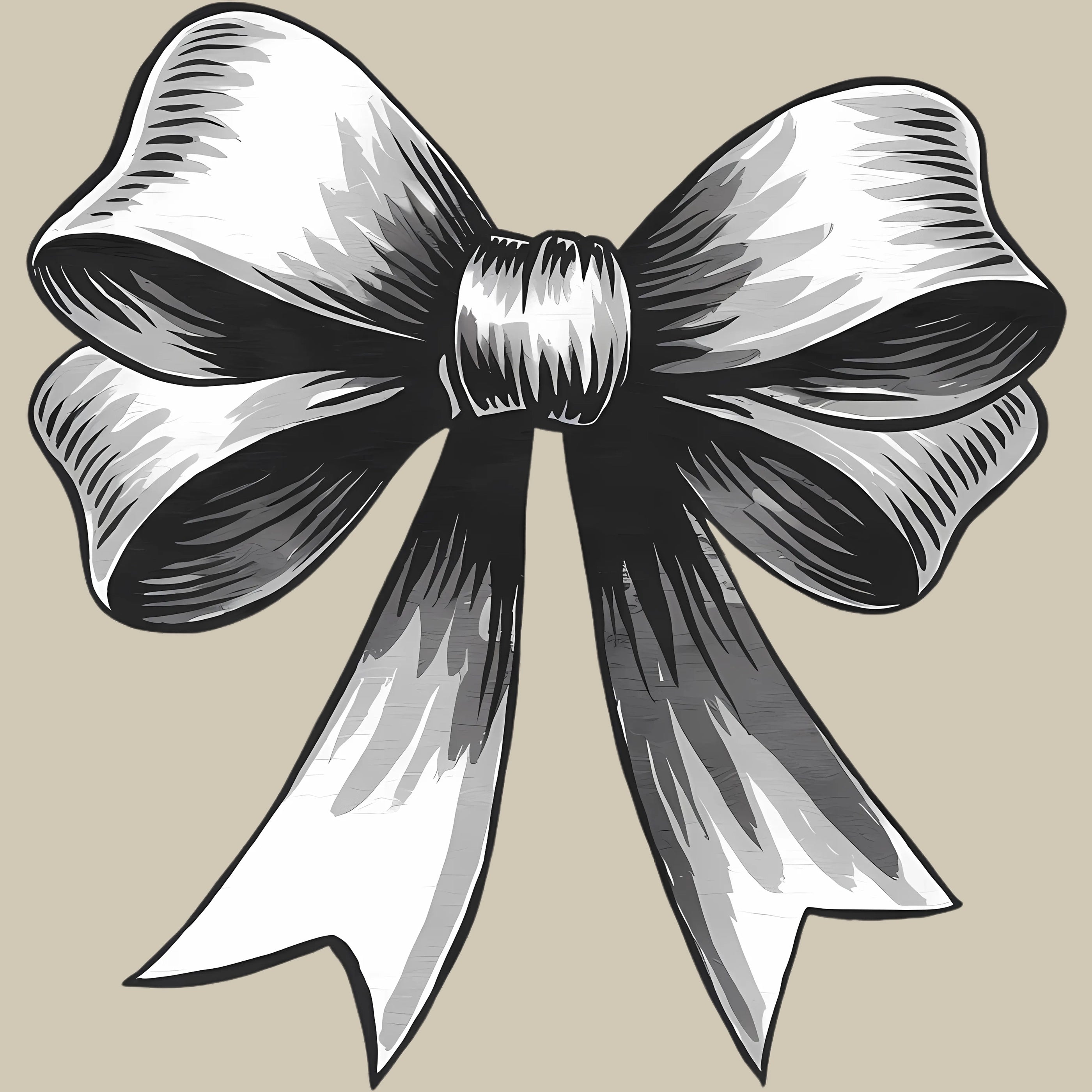 Permanent Sticker Schwarz Weiß Schleife