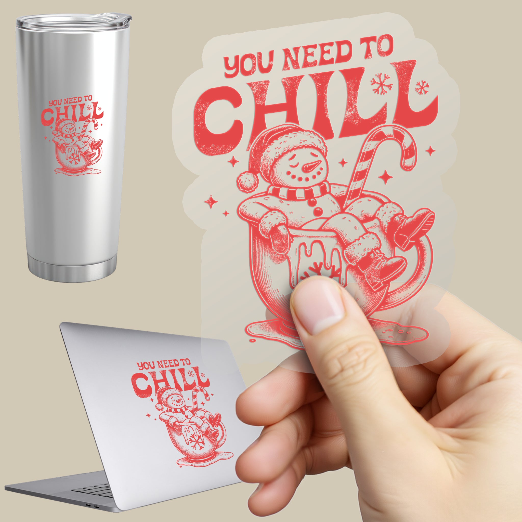 Permanent Sticker Schneemann Winterchill