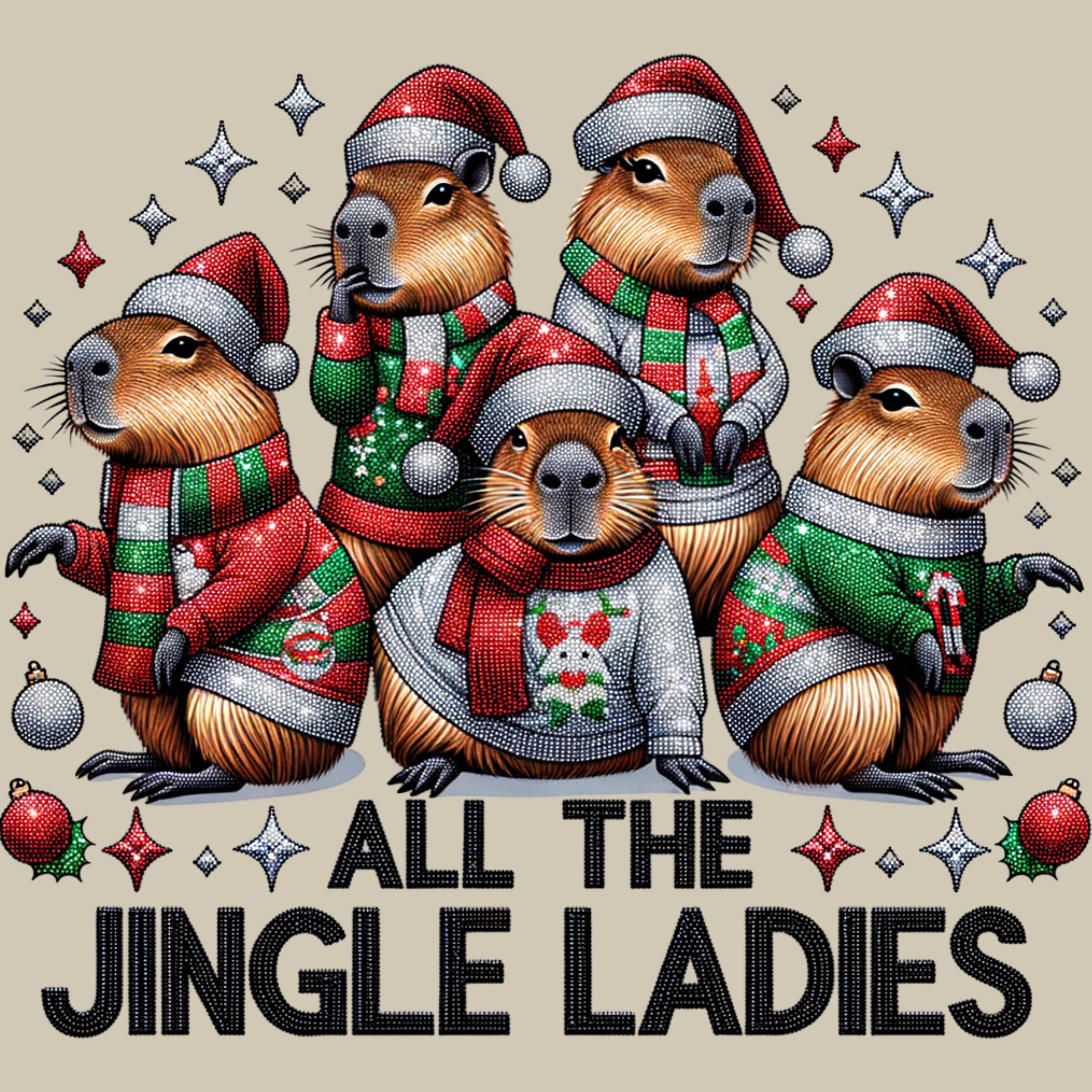 Permanent Sticker All the Jingle Ladies Capybara