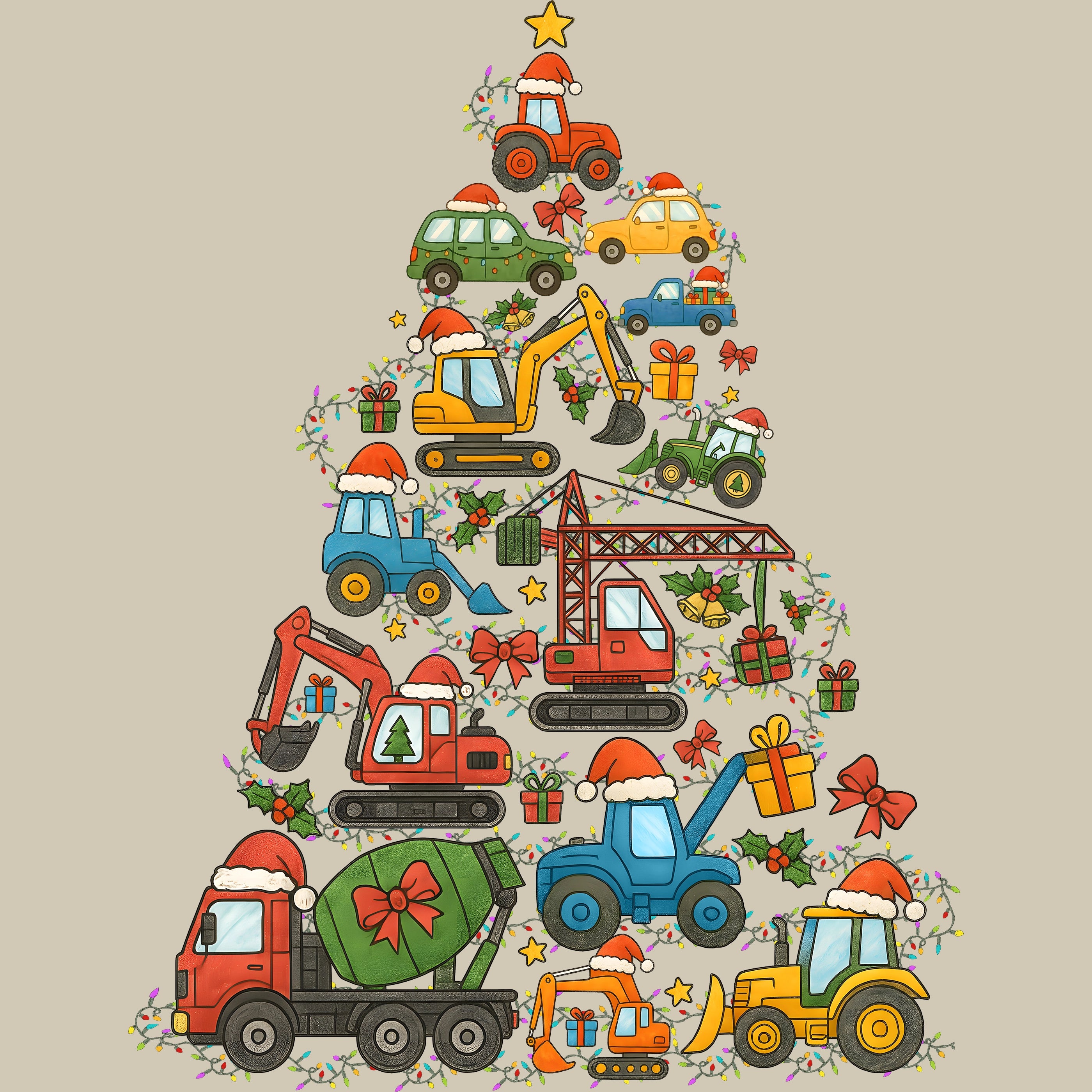 Permanent Sticker Baustellen Weihnachtsbaum