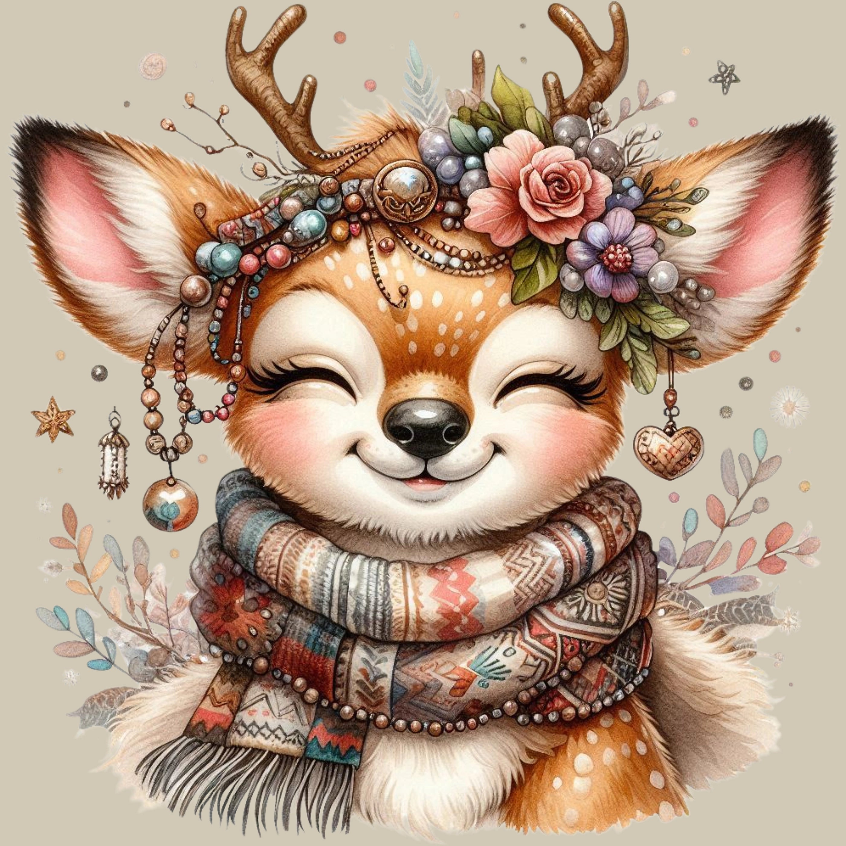 Permanent Sticker Boho Rehkitz Frostelinchen