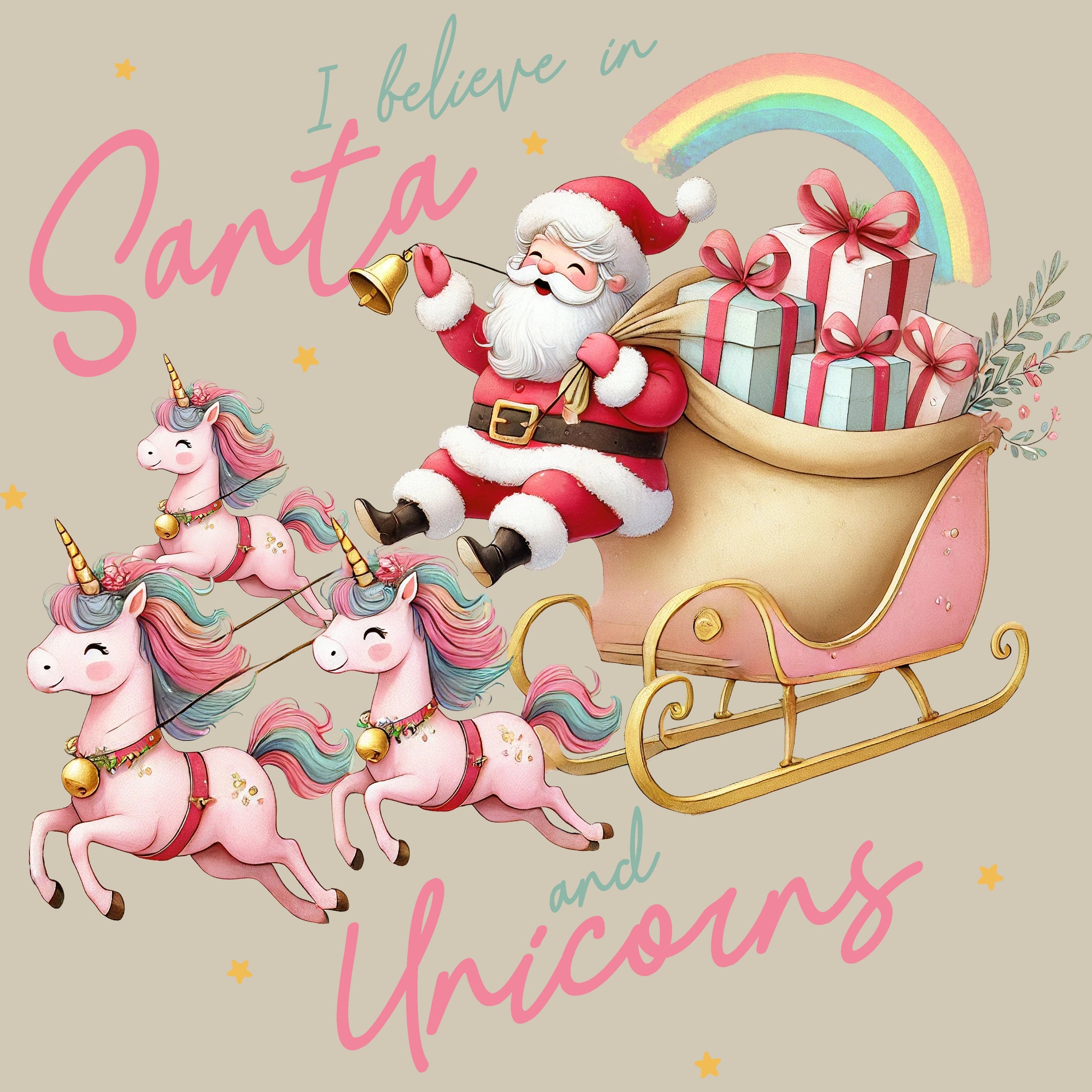 Permanent Sticker I belive in Santa and Unicorns