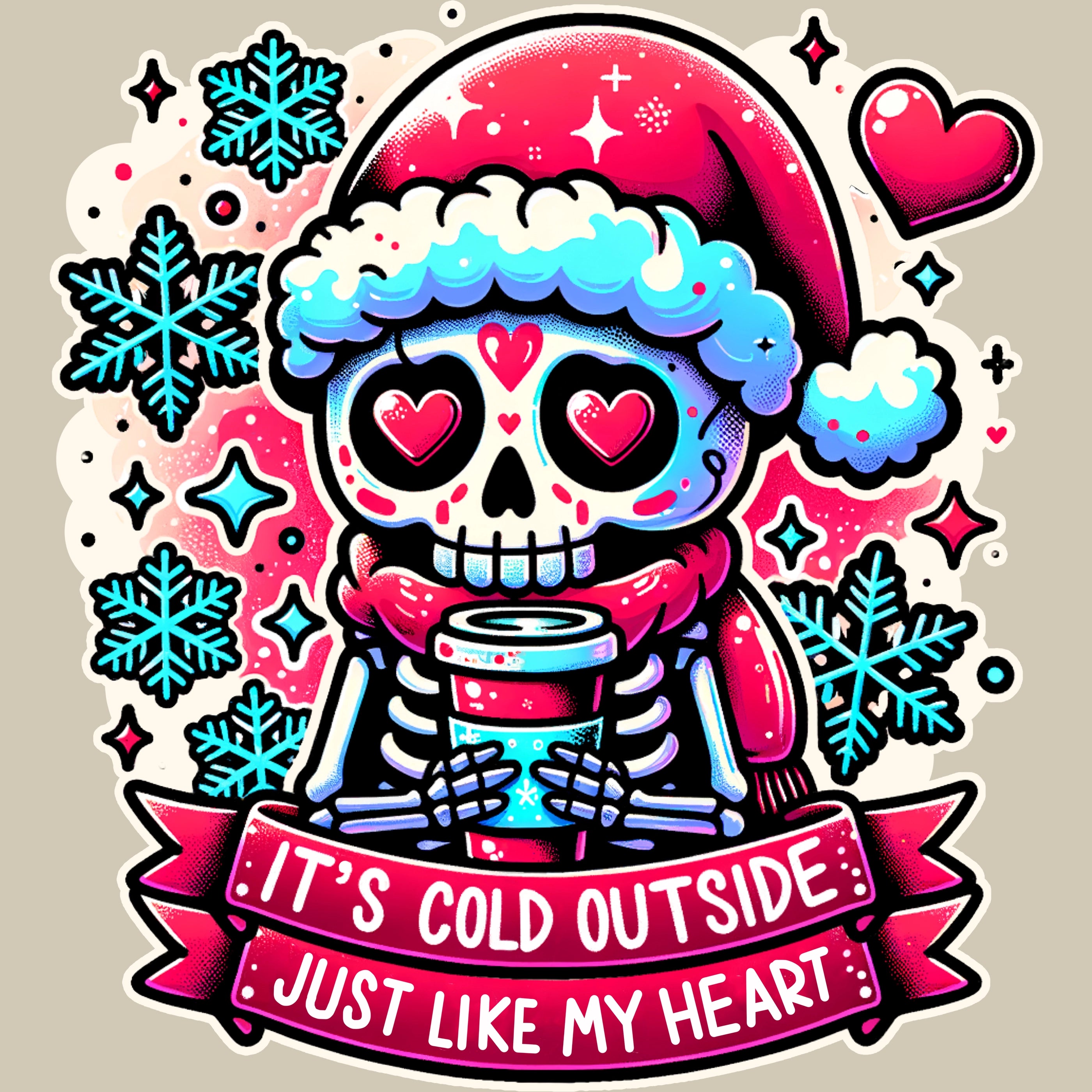 Permanent Sticker its cold outside just like my heart