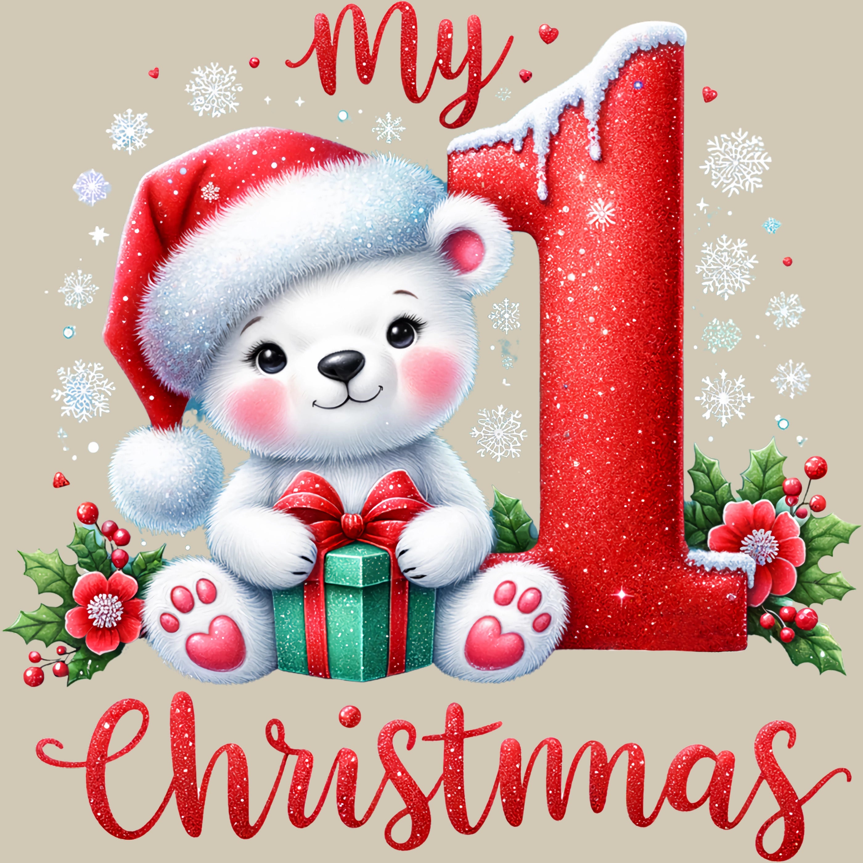 Permanent Sticker Mein 1. Weihnachten – Eisbärchen