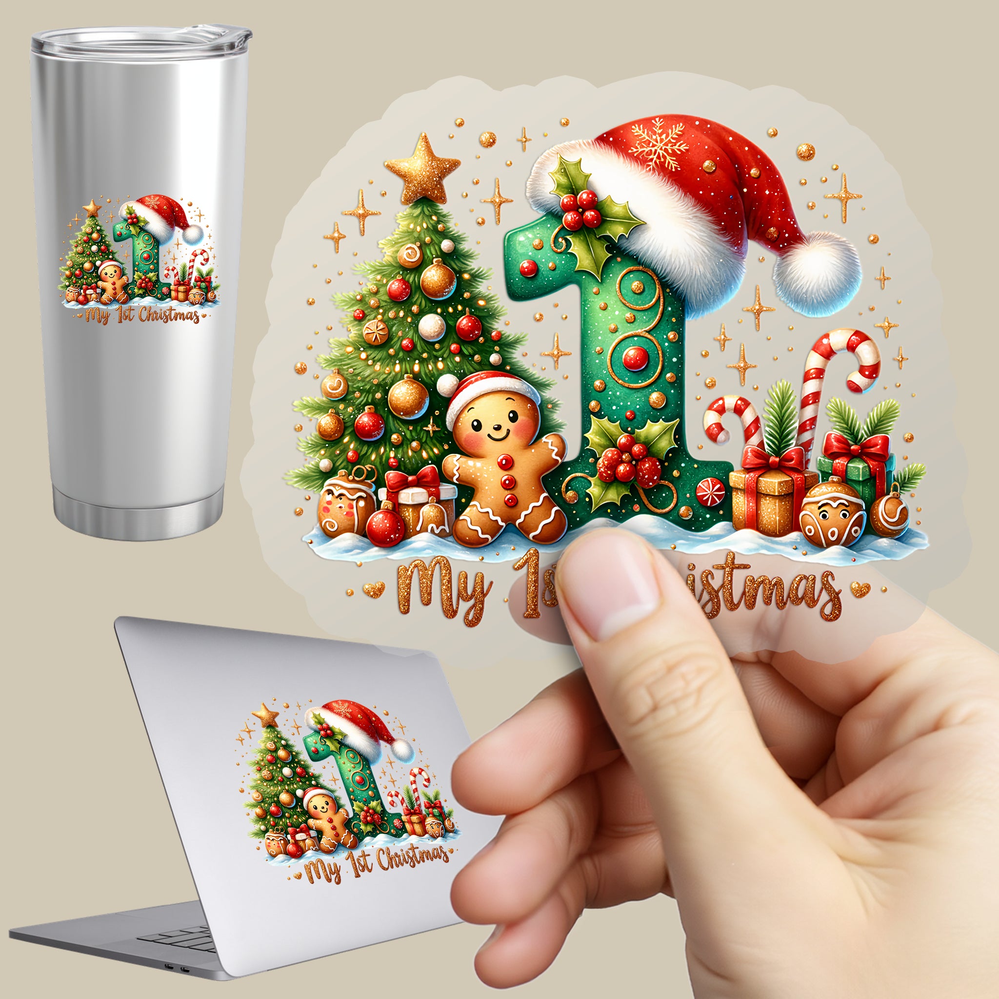 Permanent Sticker Mein 1. Weihnachten – Lebkuchenbaby