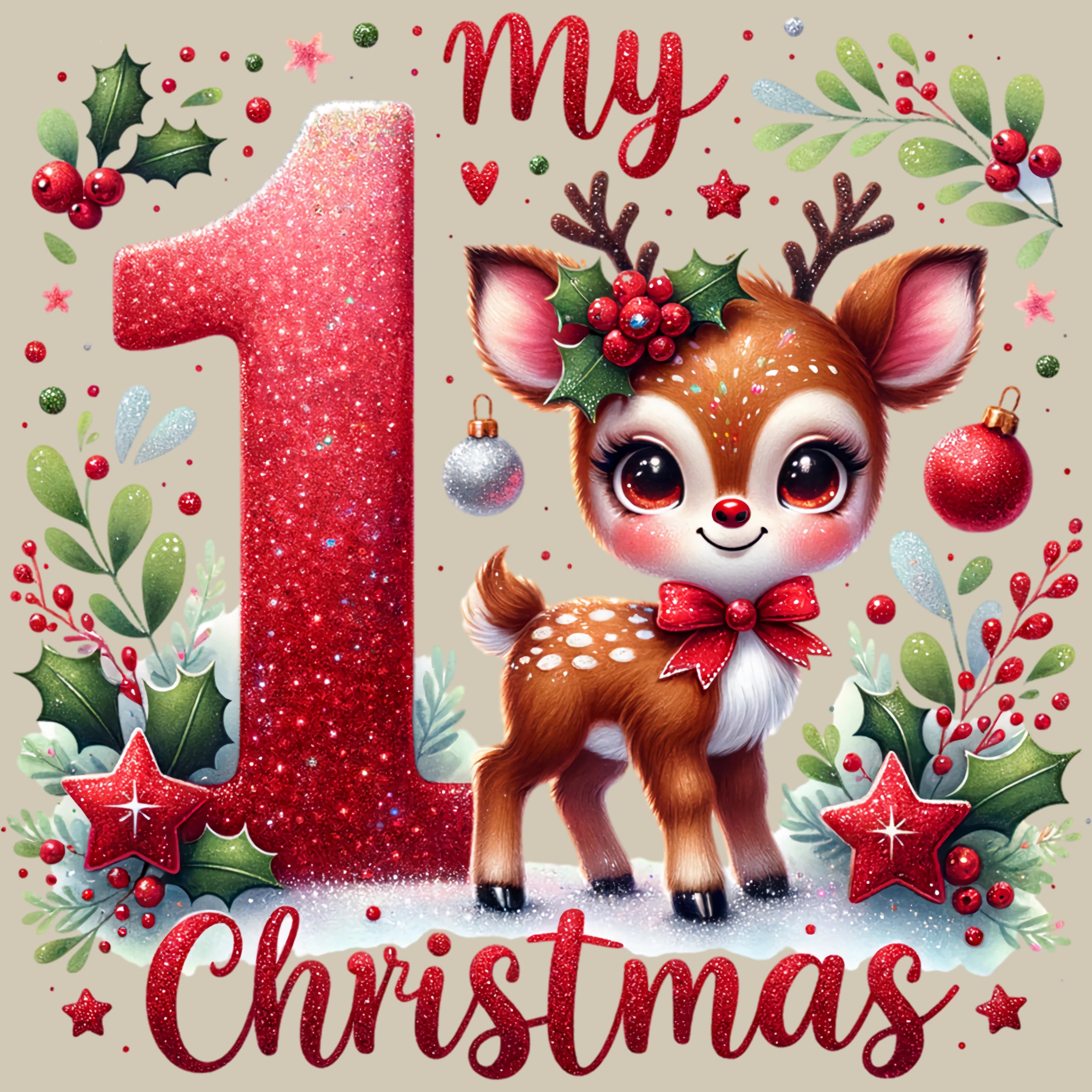 Permanent Sticker Mein 1. Weihnachten – Rudolph Baby