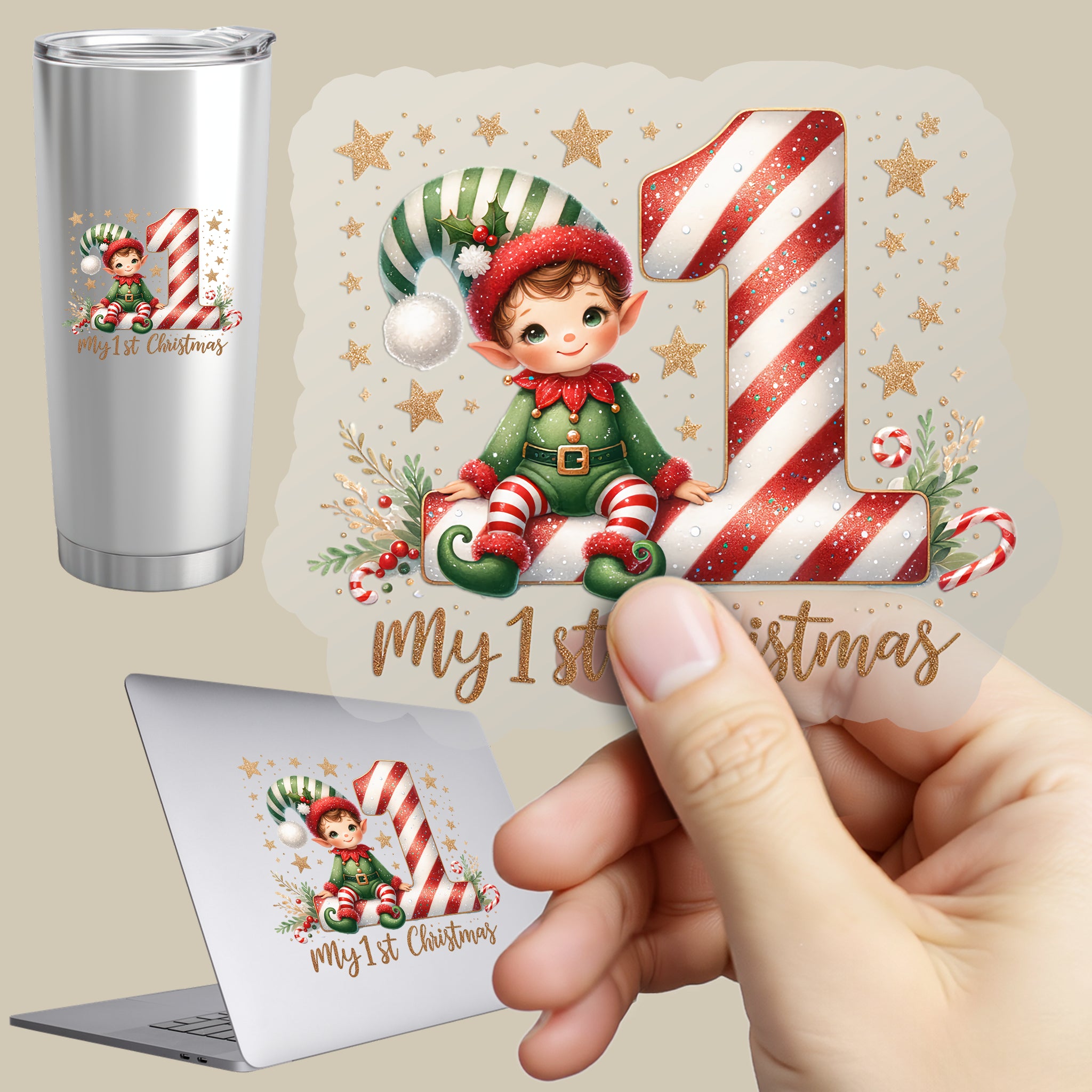 Permanent Sticker Mein 1. Weihnachten – Weihnachtswichtel