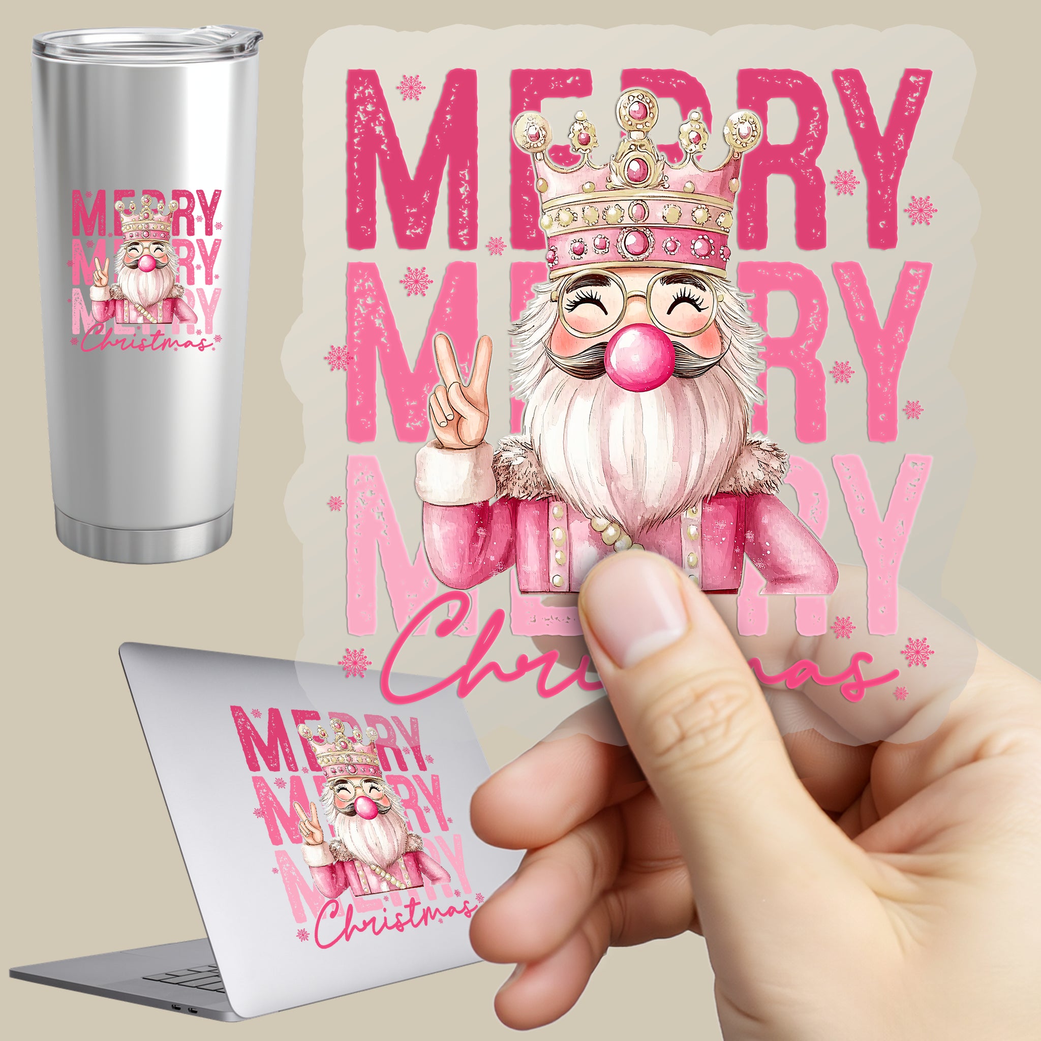 Permanent Sticker Merry Christmas Bubblegum Nussknacker