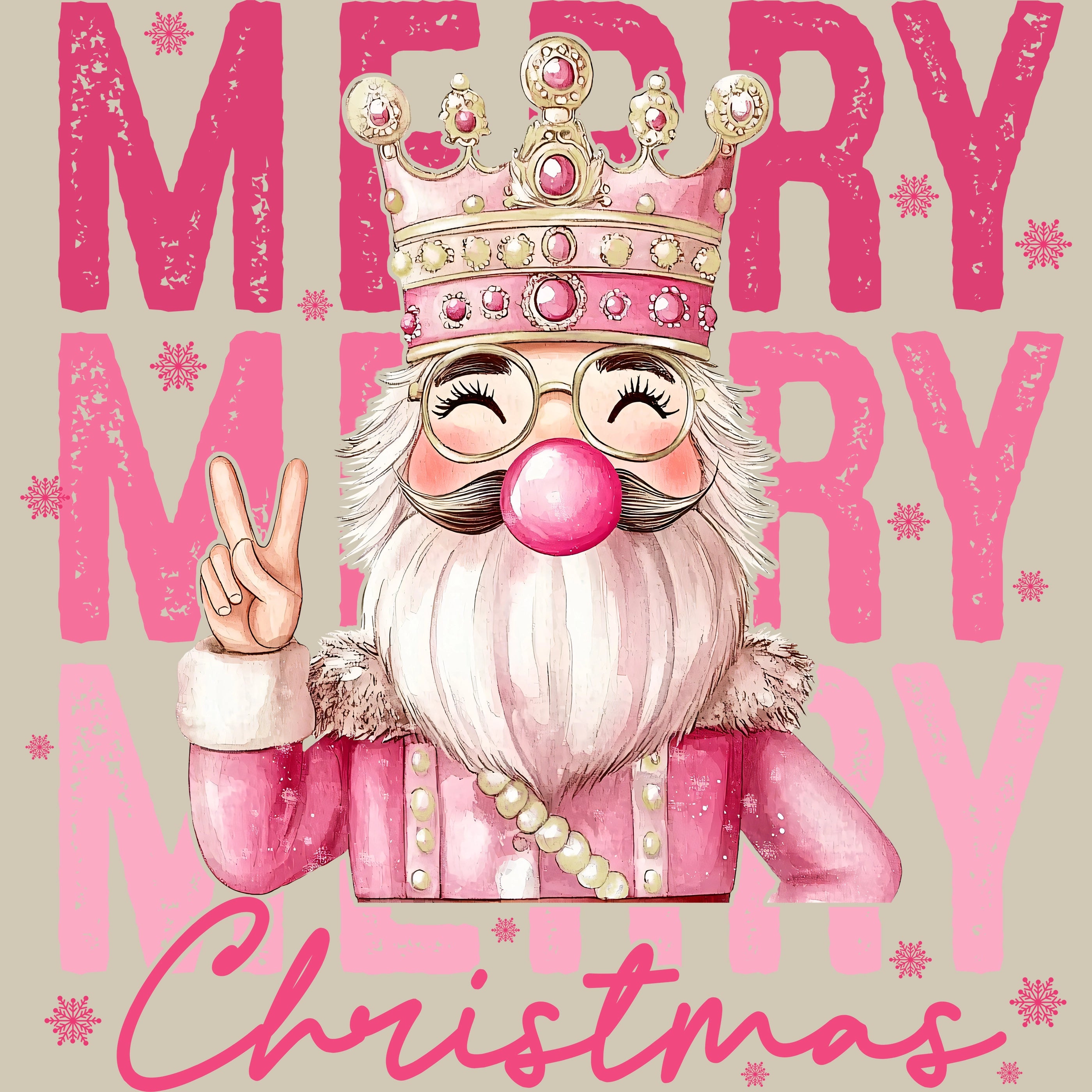 Permanent Sticker Merry Christmas Bubblegum Nussknacker