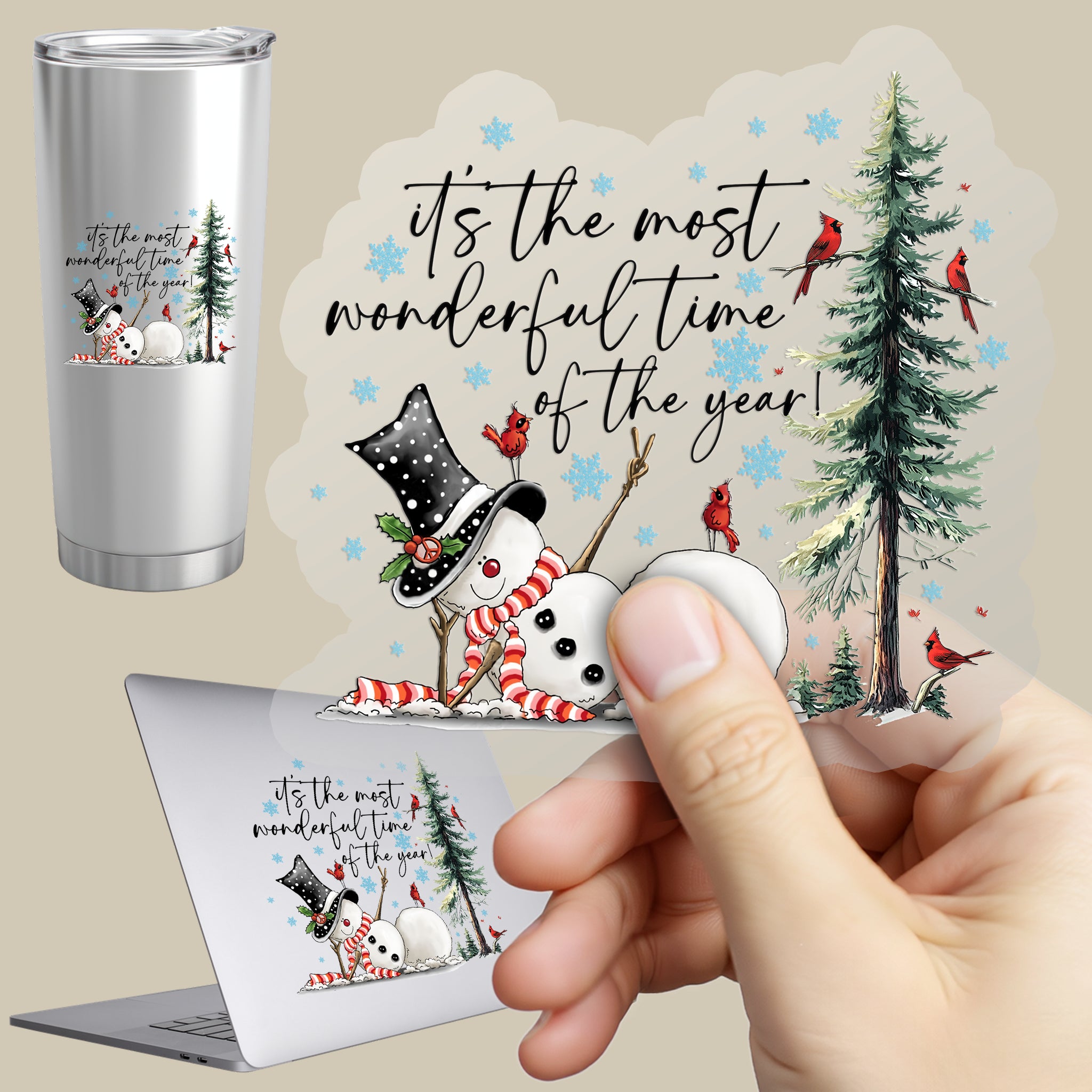 Permanent Sticker Relax Schneemann Winterliebe