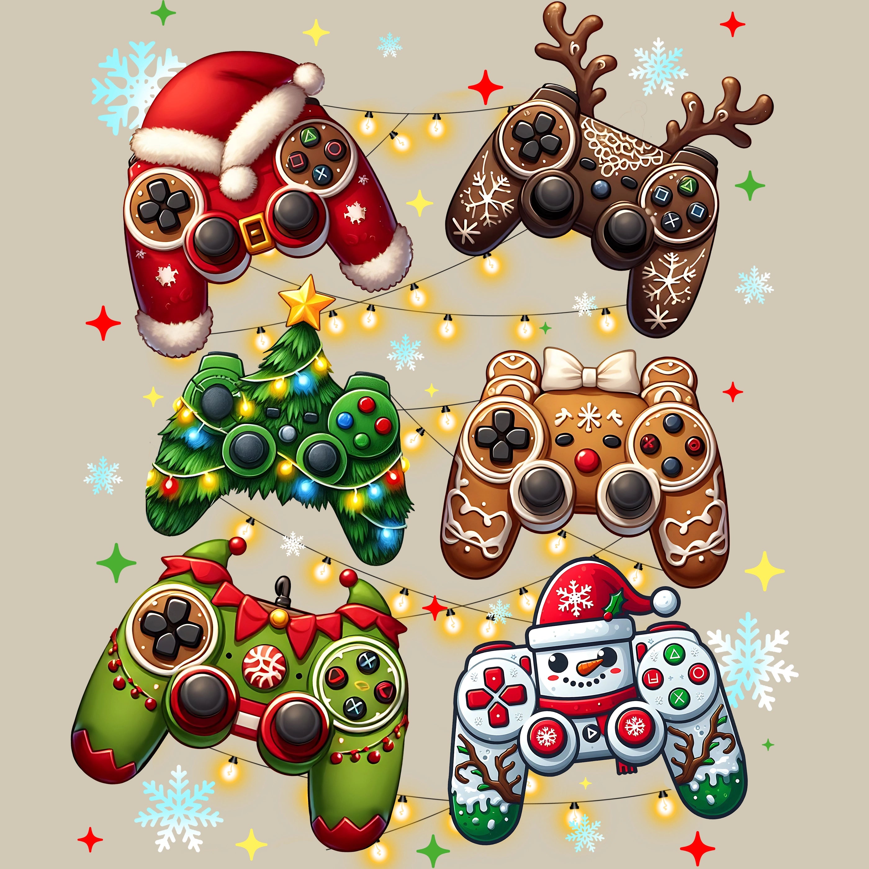 Permanent Sticker Weihnachts Gamer Controller Magie