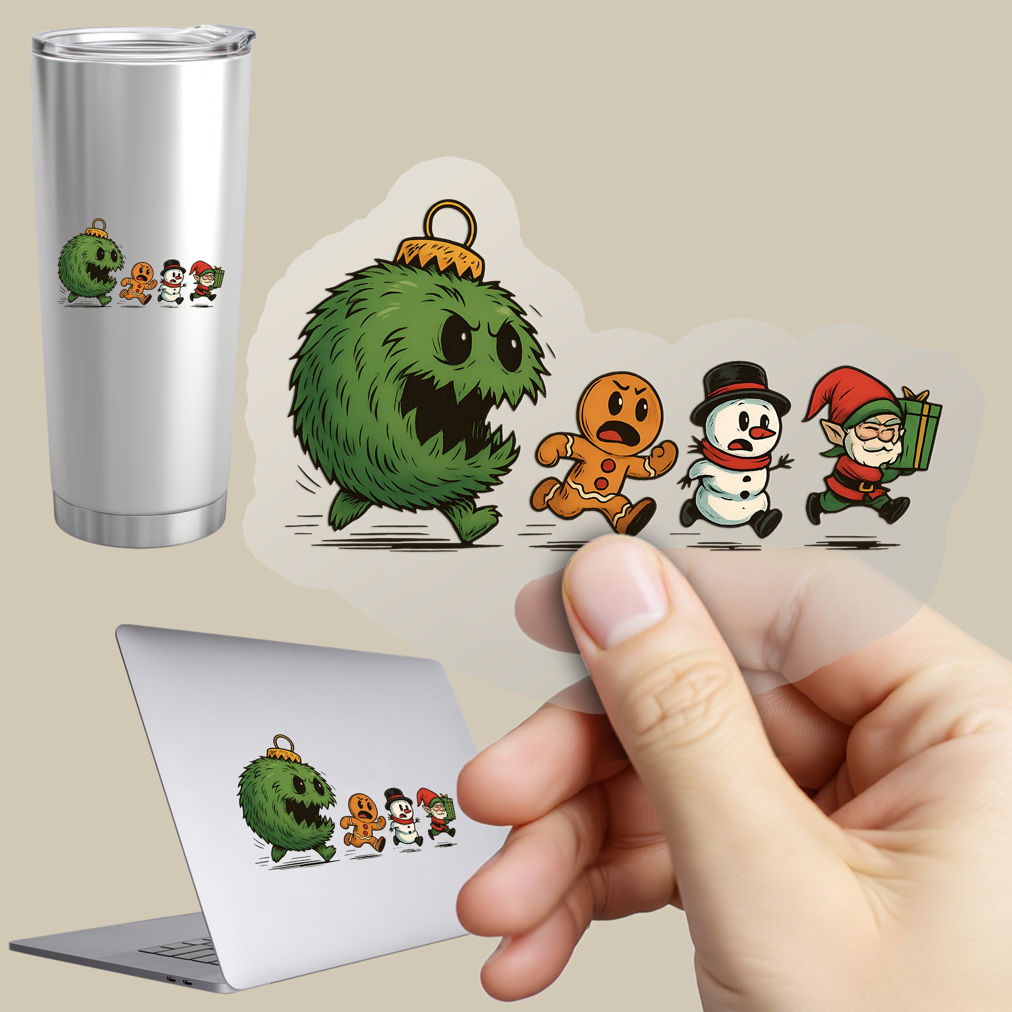 Permanent Sticker Weihnachts Rennen