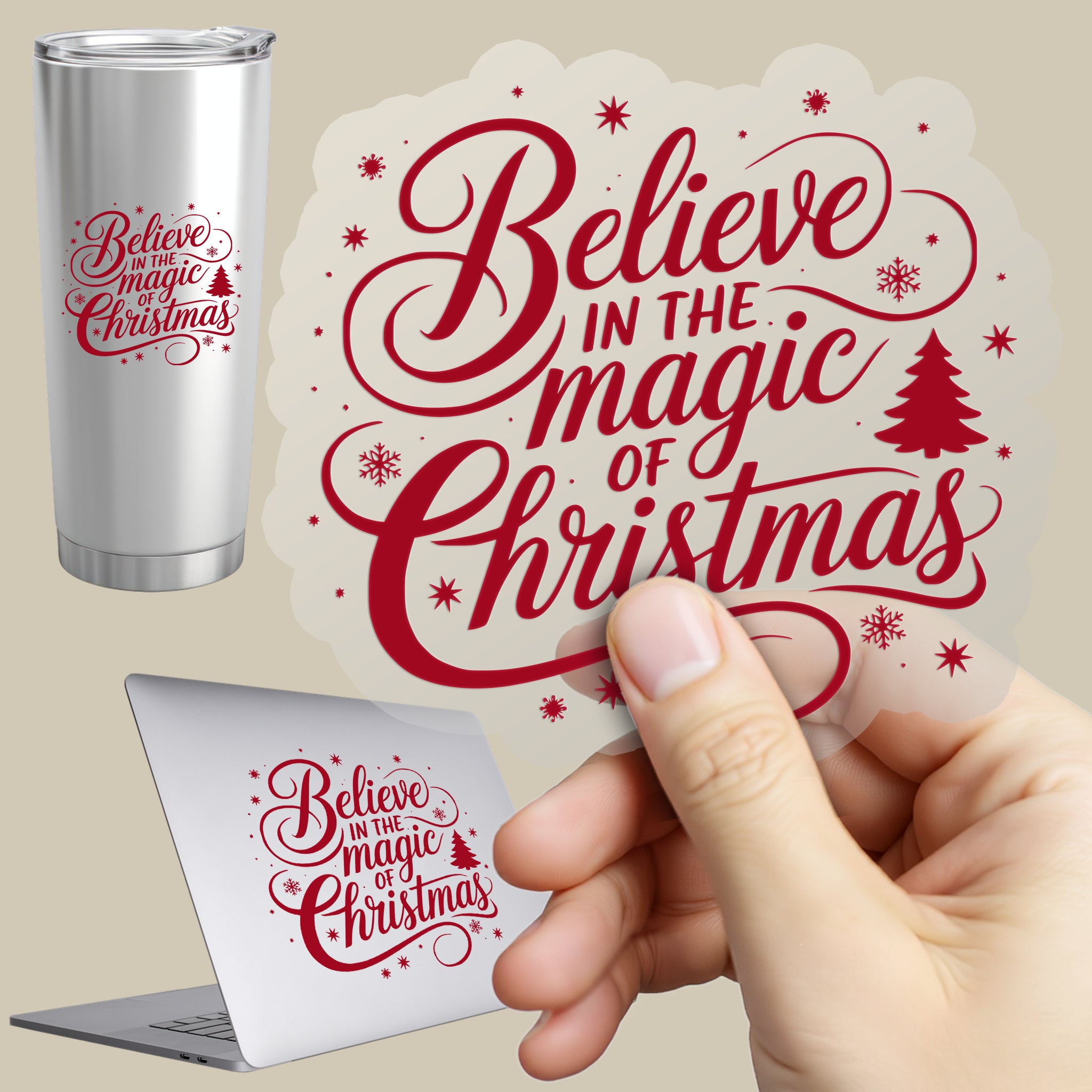 Permanent Sticker Belive in the Magic of Christmas