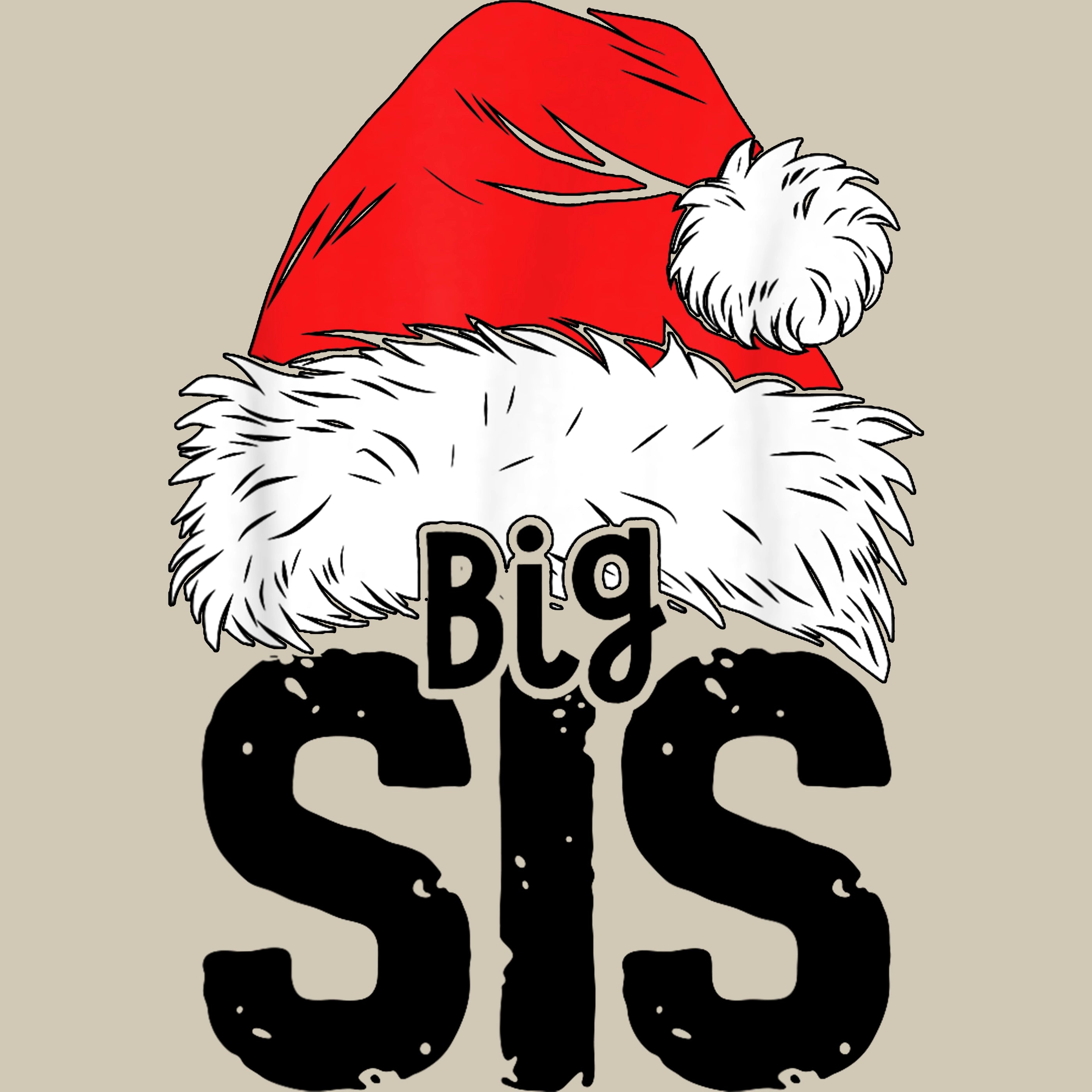 Permanent Sticker Weihnachtsmütze Familie Big Sis