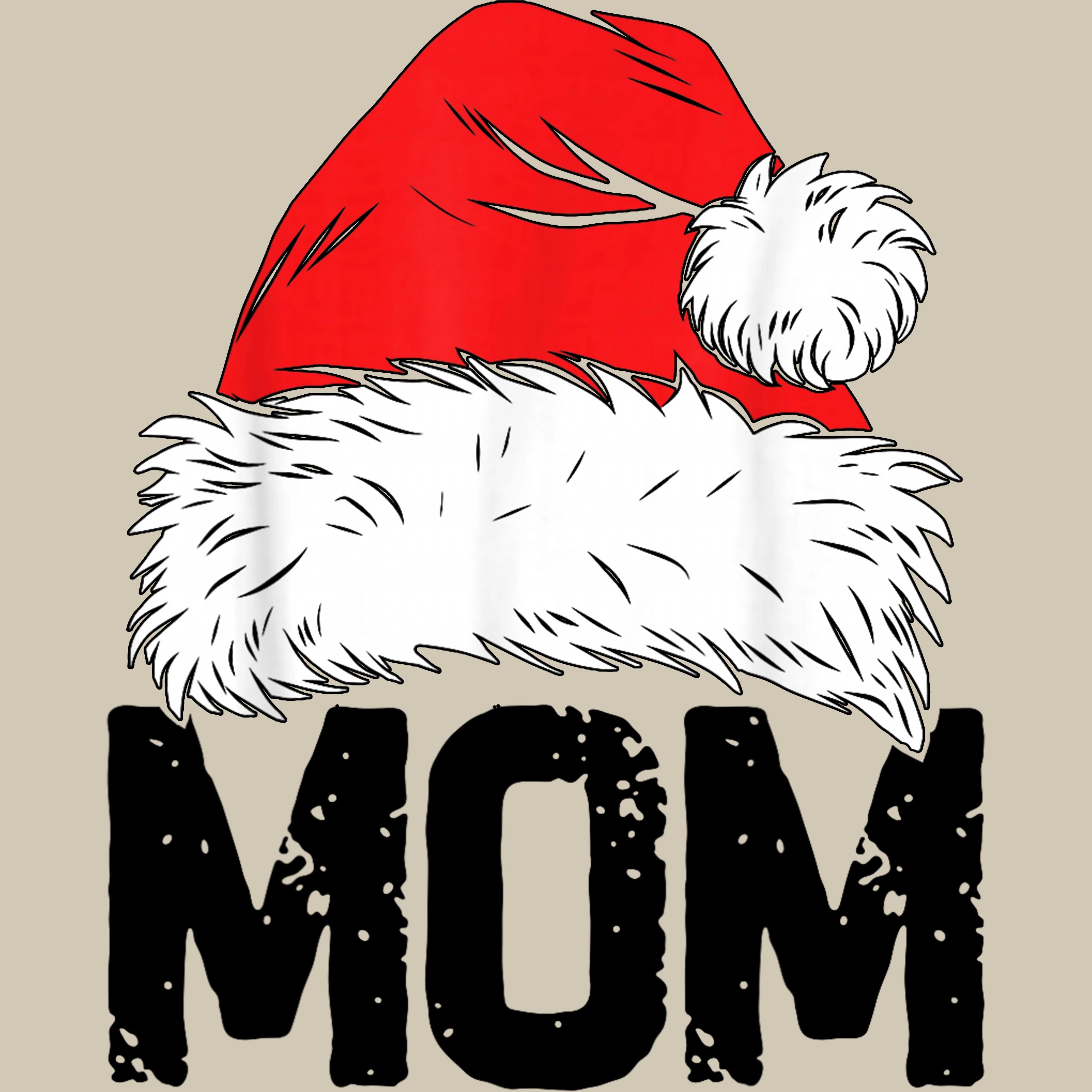 Permanent Sticker Weihnachtsmütze Familie Mom