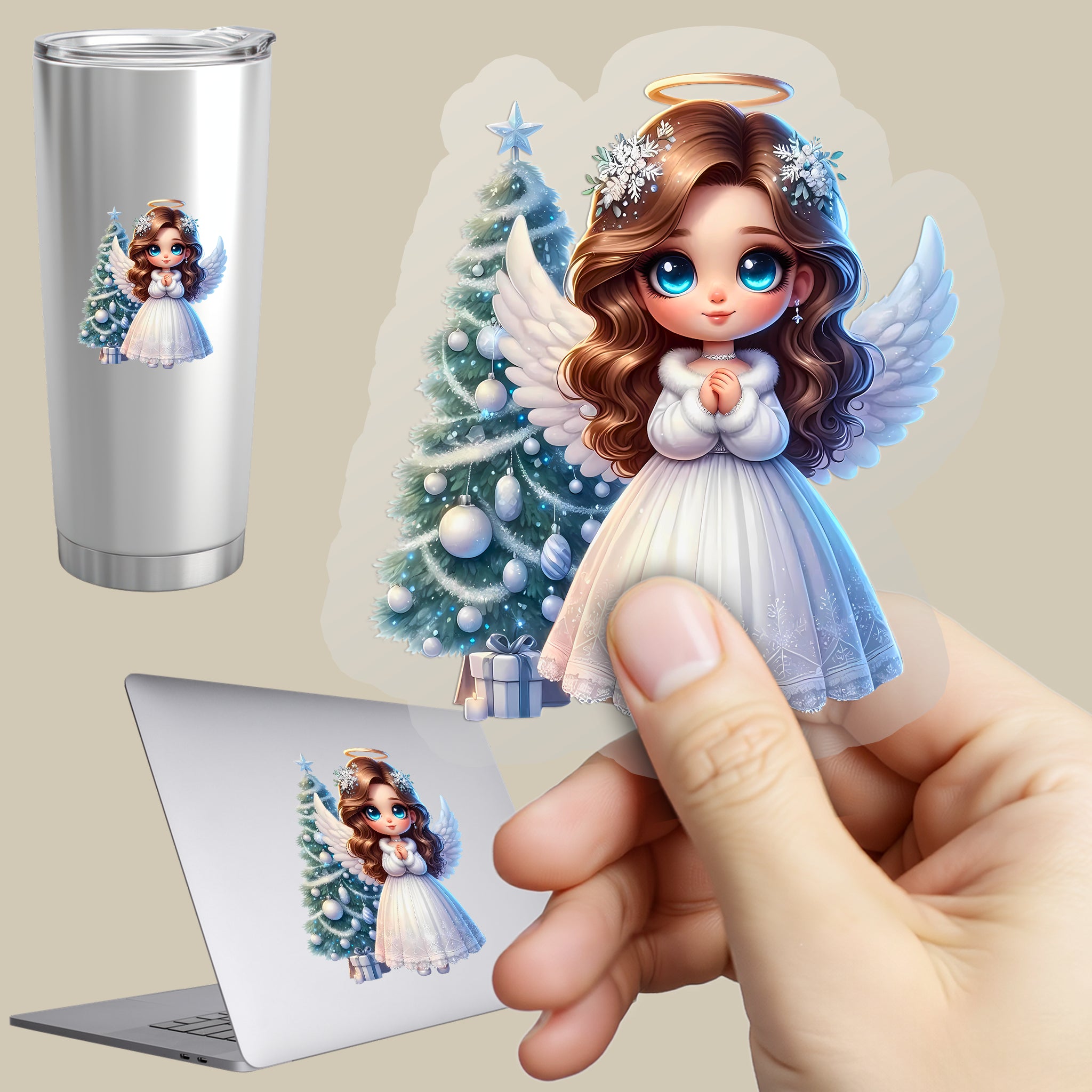 Permanent Sticker Zuckersüßer Weihnachts Engel