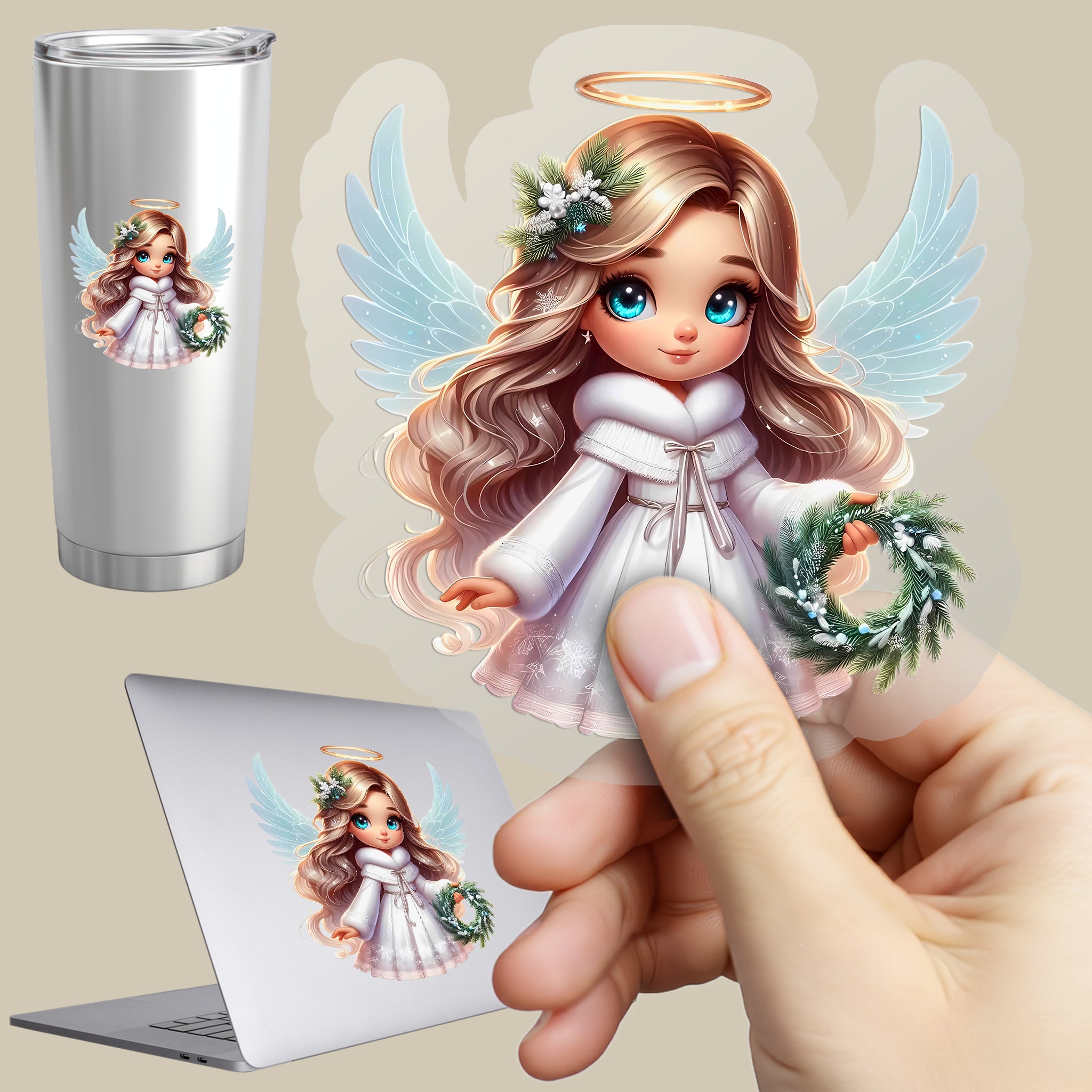 Permanent Sticker Zauberhafter Weihnachts Engel