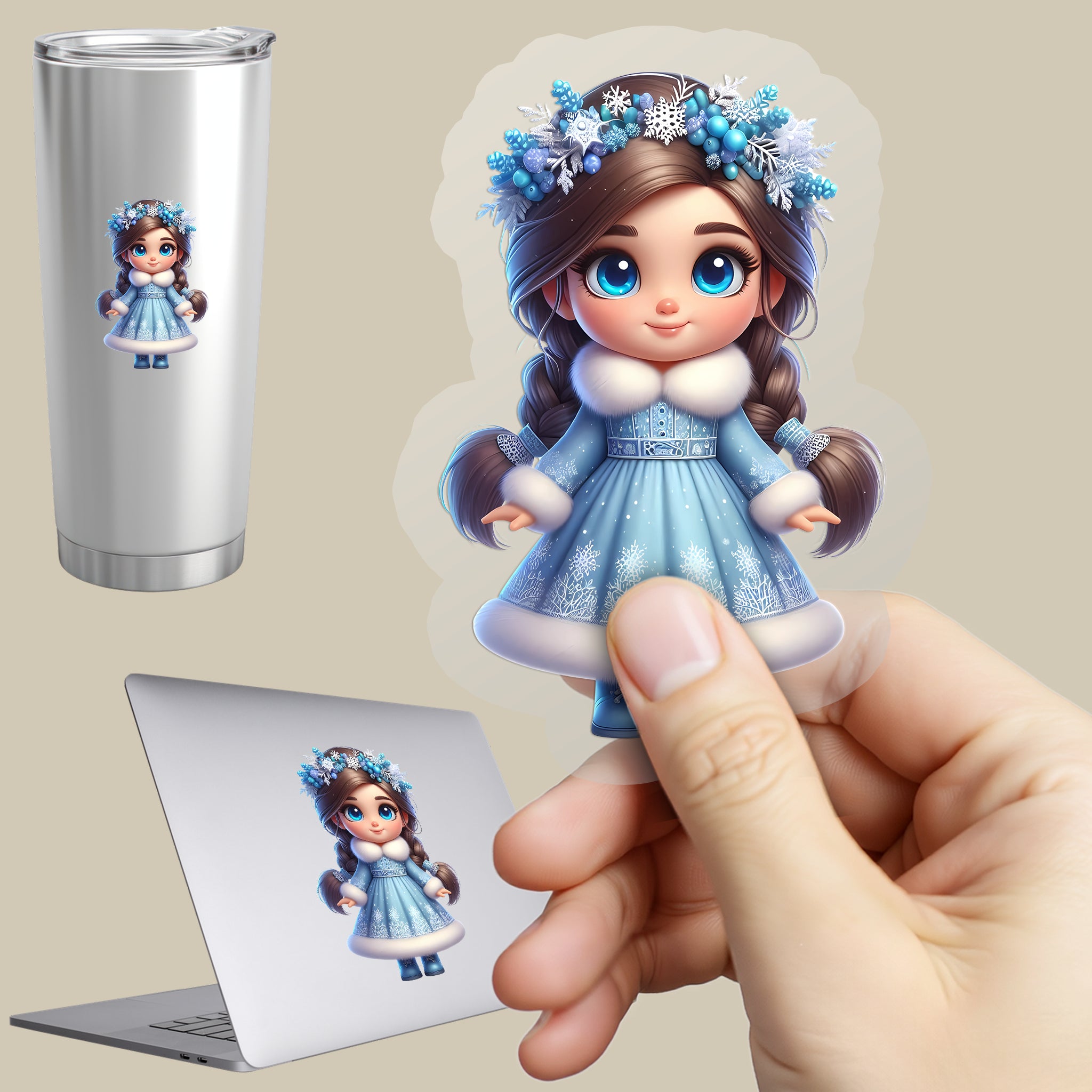 Permanent Sticker Winterzauber Prinzessin