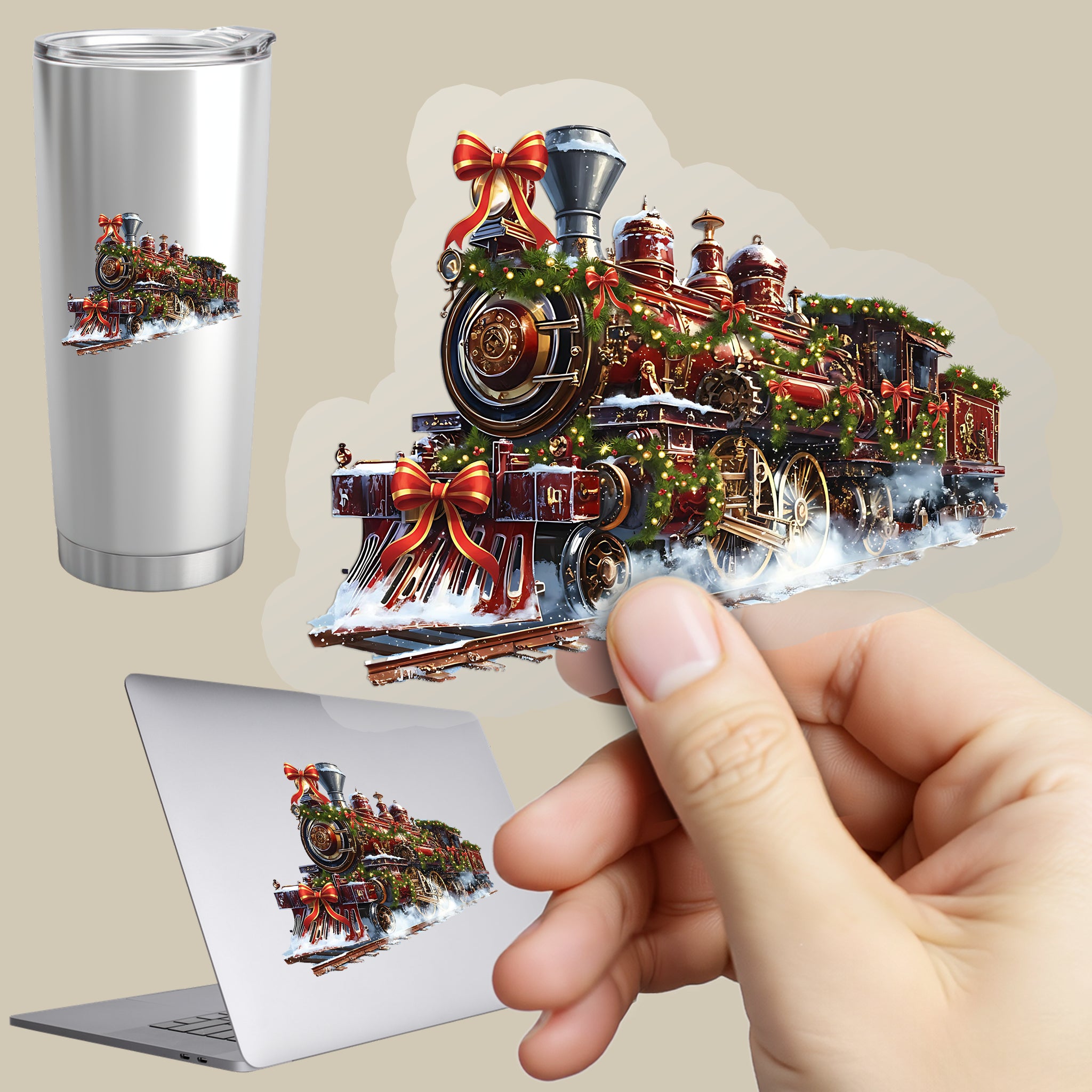 Permanent Sticker Weihnachtszug