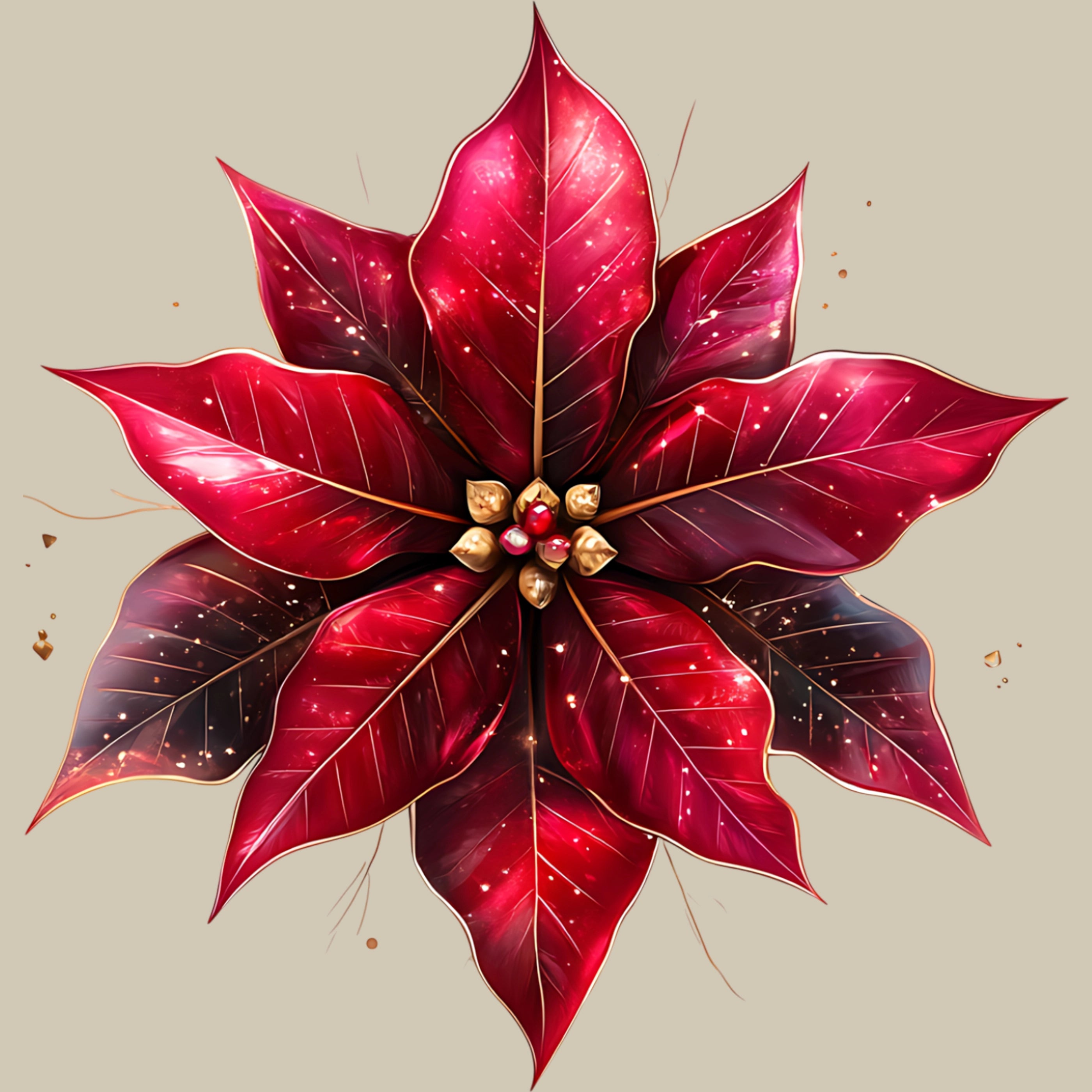 Permanent Sticker Weihnachtsstern Rotfunkel