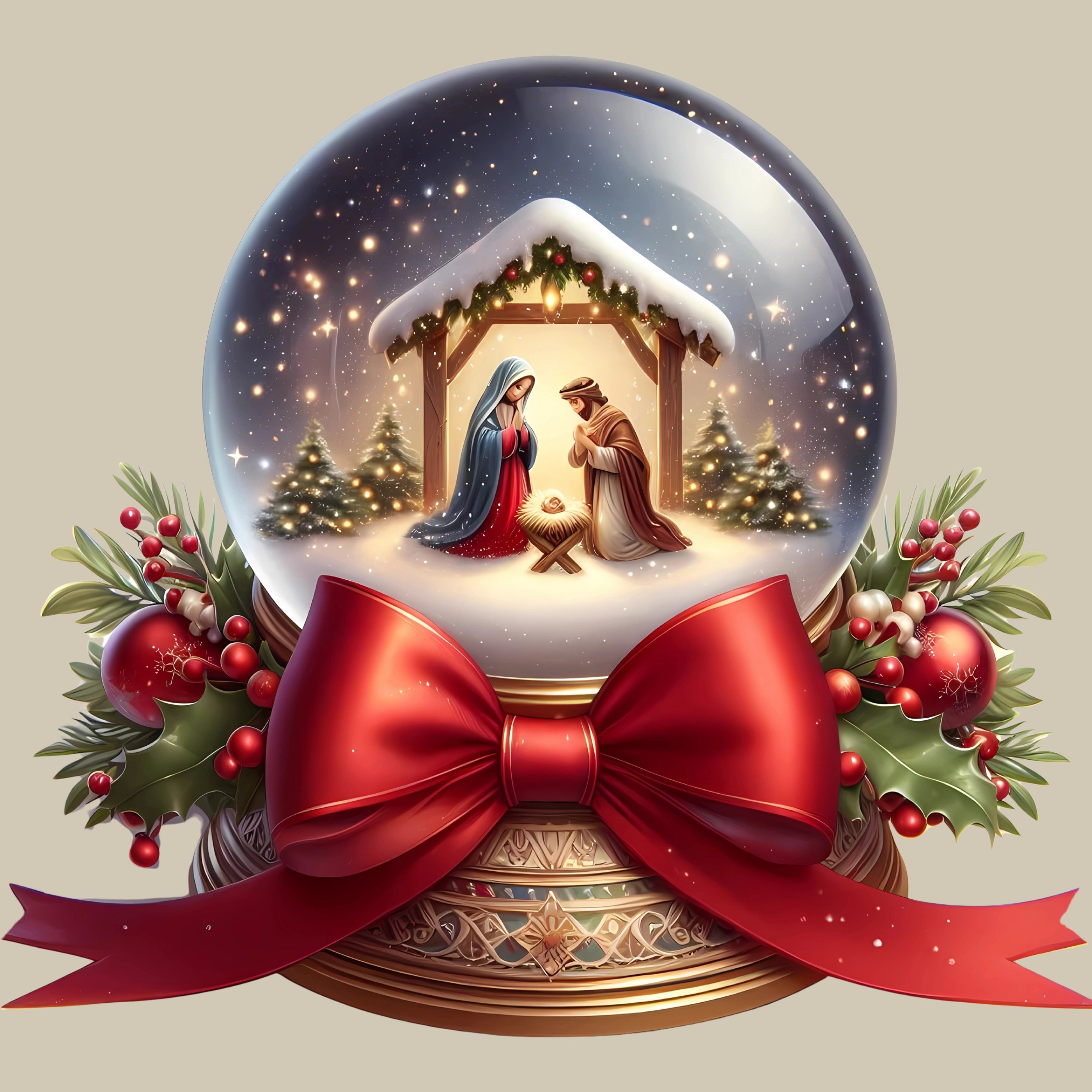 Permanent Sticker Weihnachtskugel Heilige Nacht