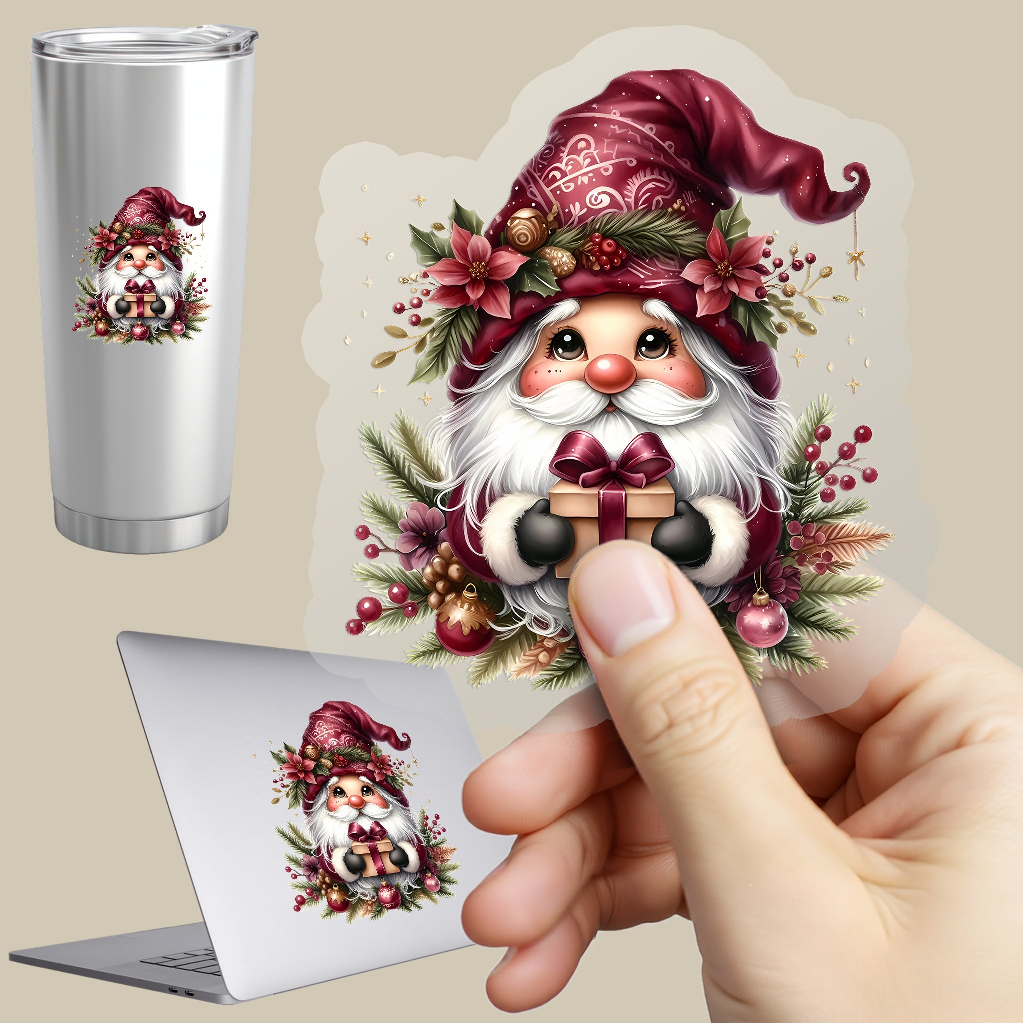 Permanent Sticker Weihnachts Wichtel Schenki