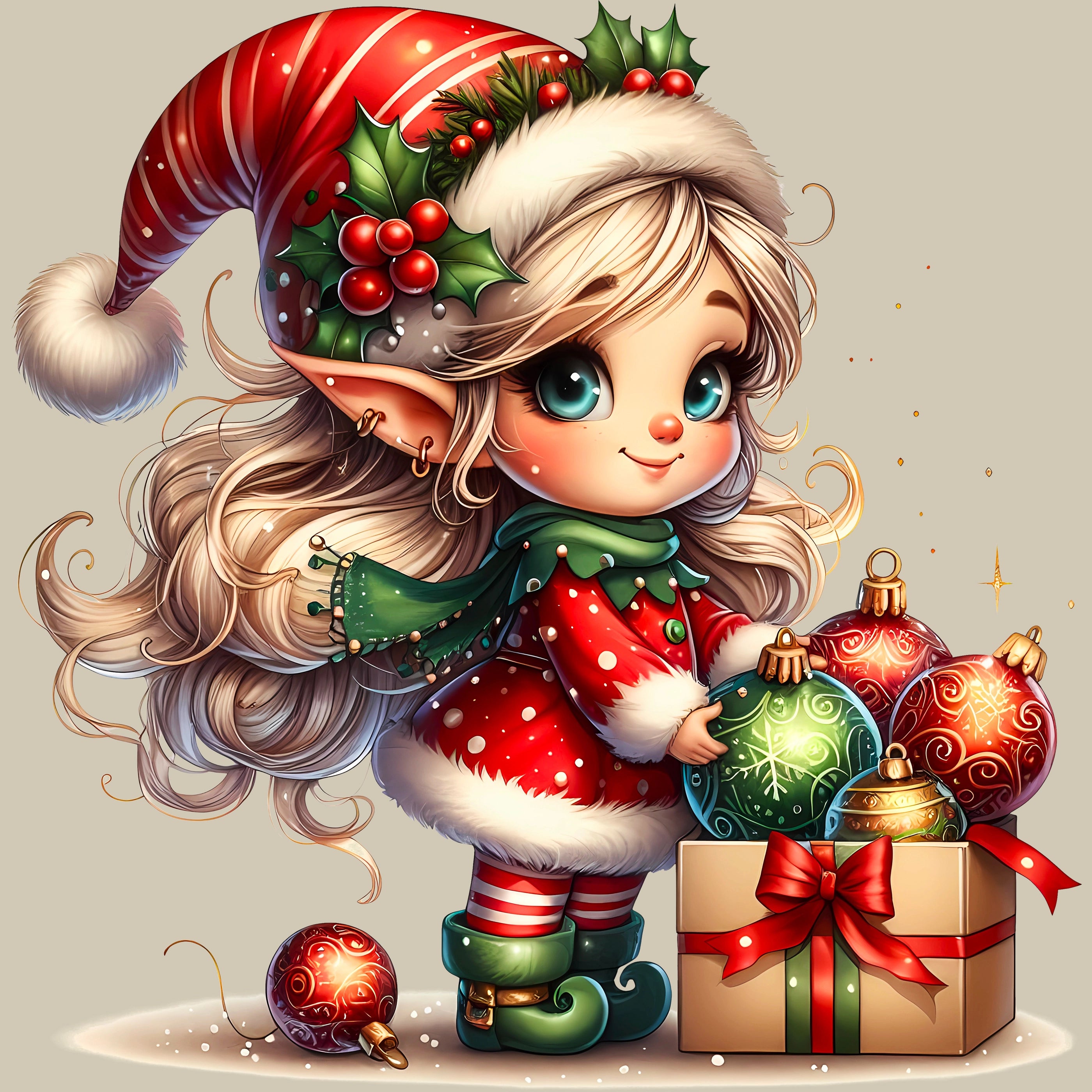 Permanent Sticker Weihnachts Elfe Luminia