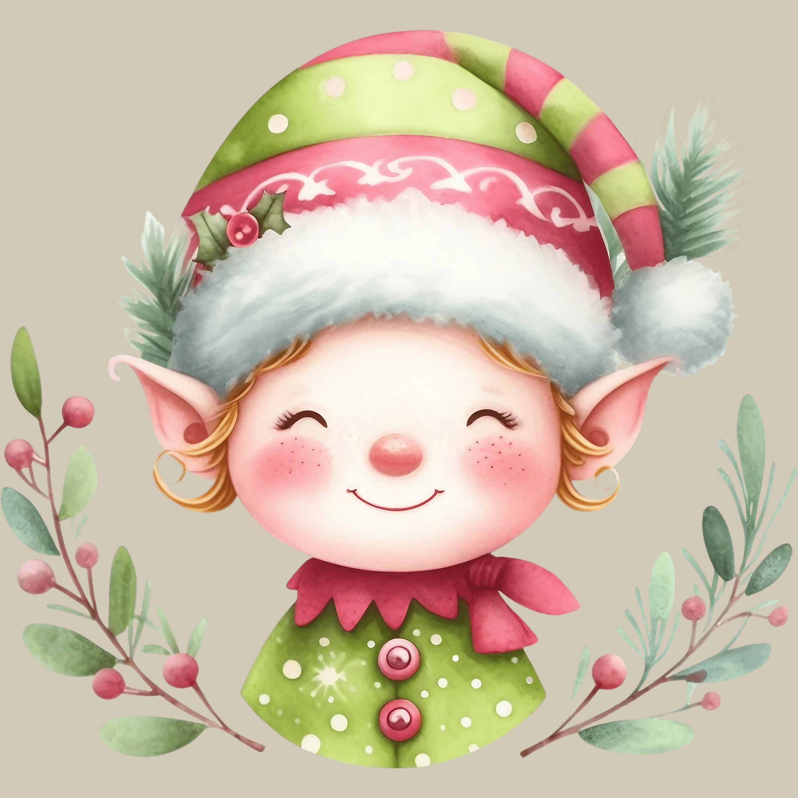 Permanent Sticker Weihnachts Elf Jolly