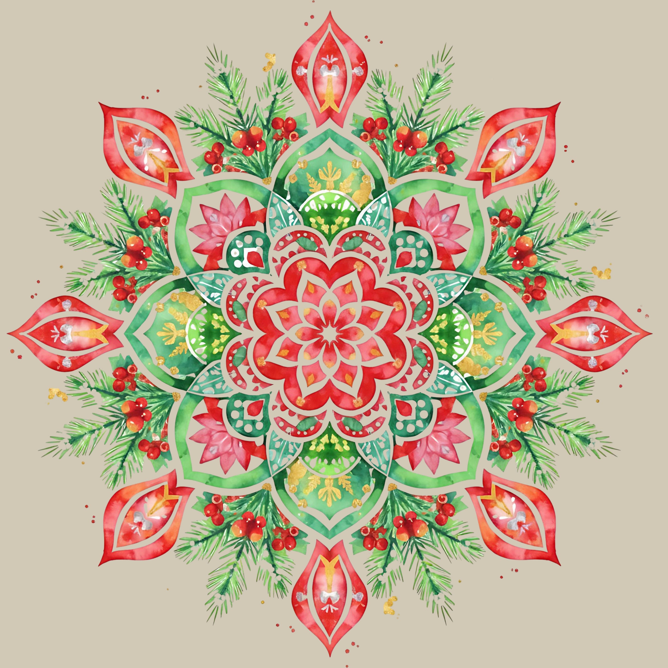Permanent Sticker Weihnachtliches Mandala