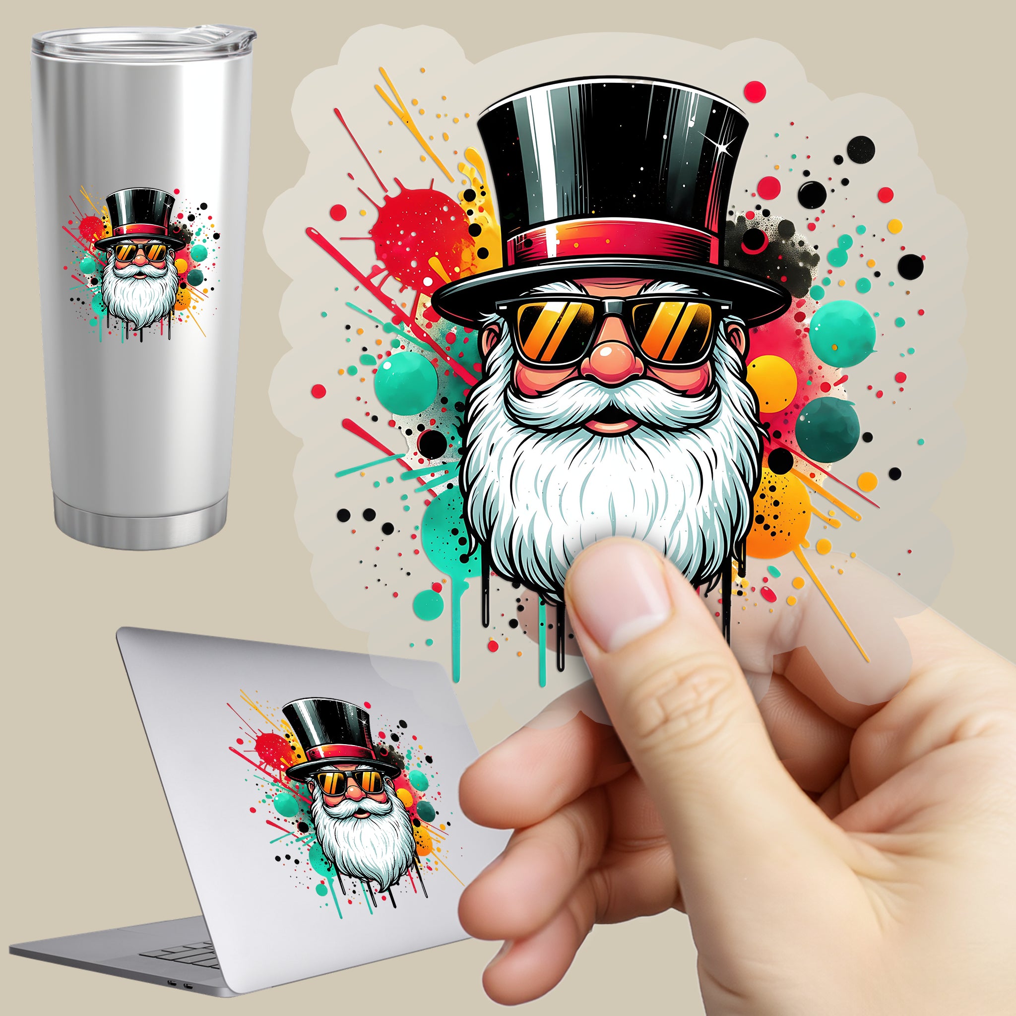 Permanent Sticker Urban Weihnachtsmann