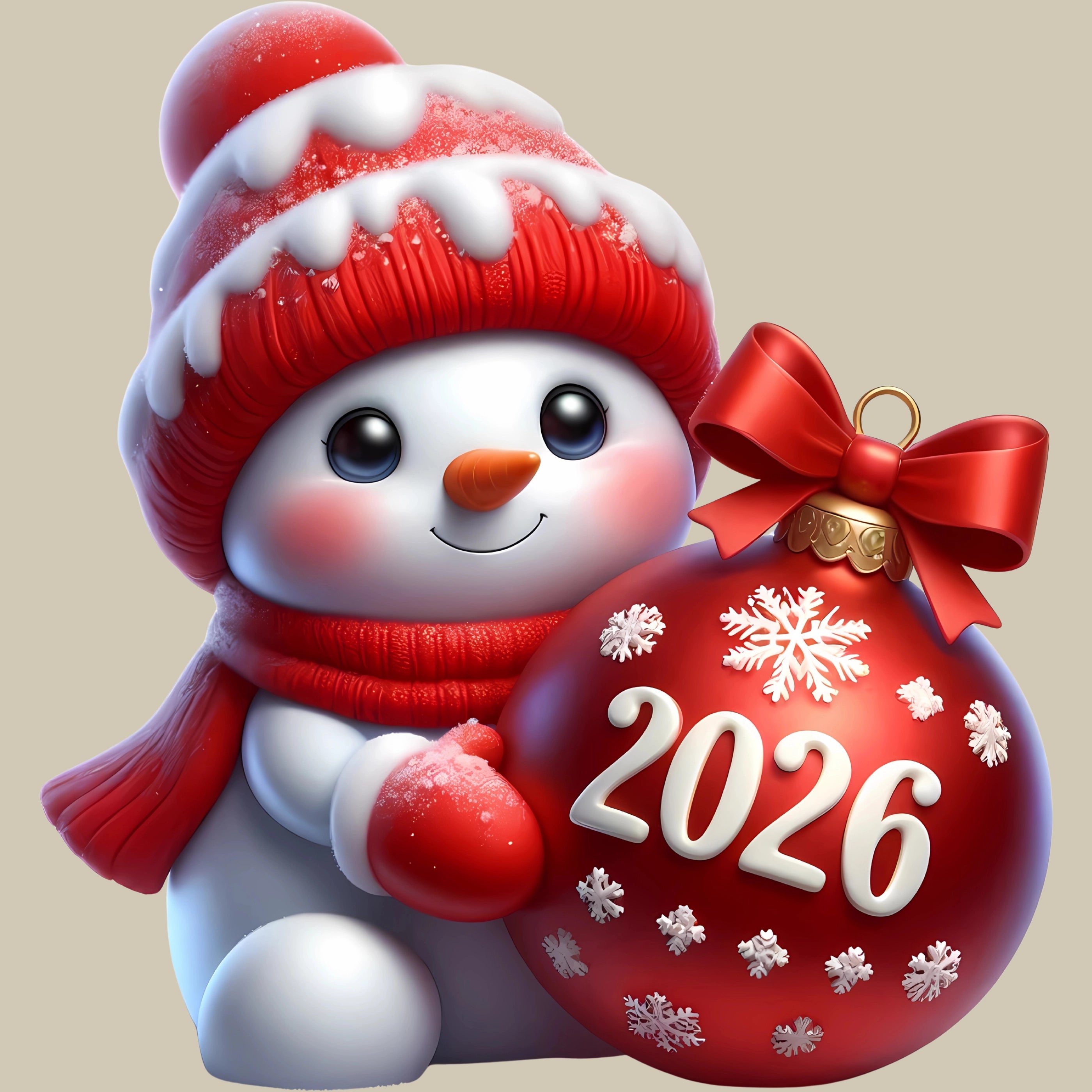 Permanent Sticker Schneemann Silvester 2026
