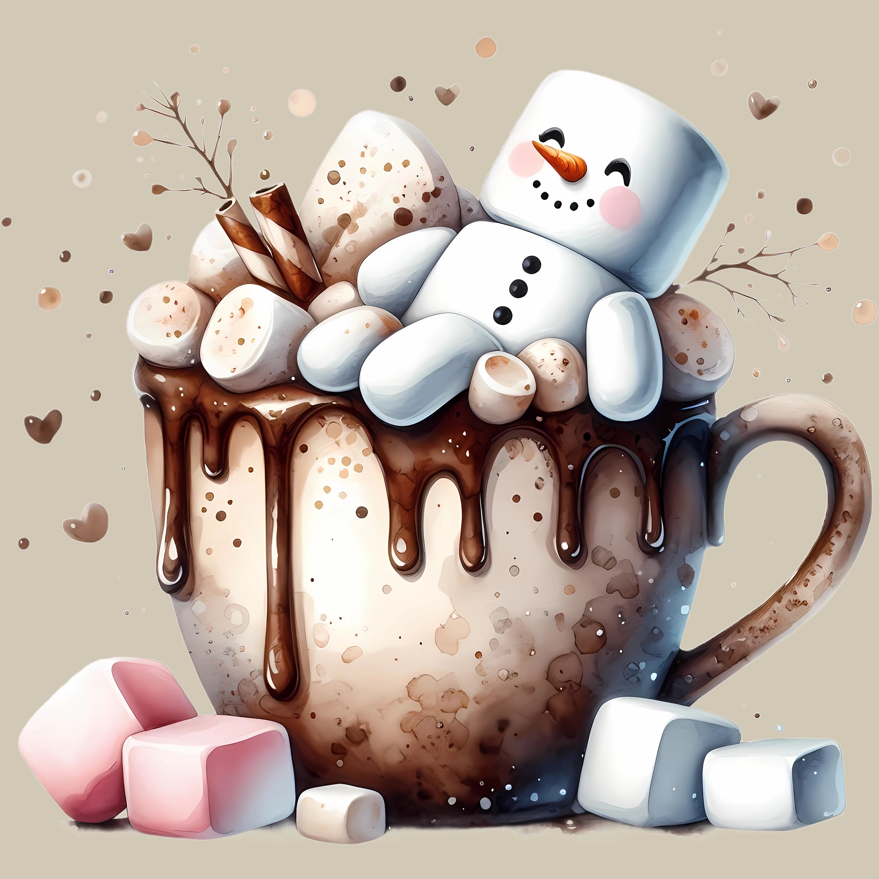 Permanent Sticker Schneemann im Kakoatraum