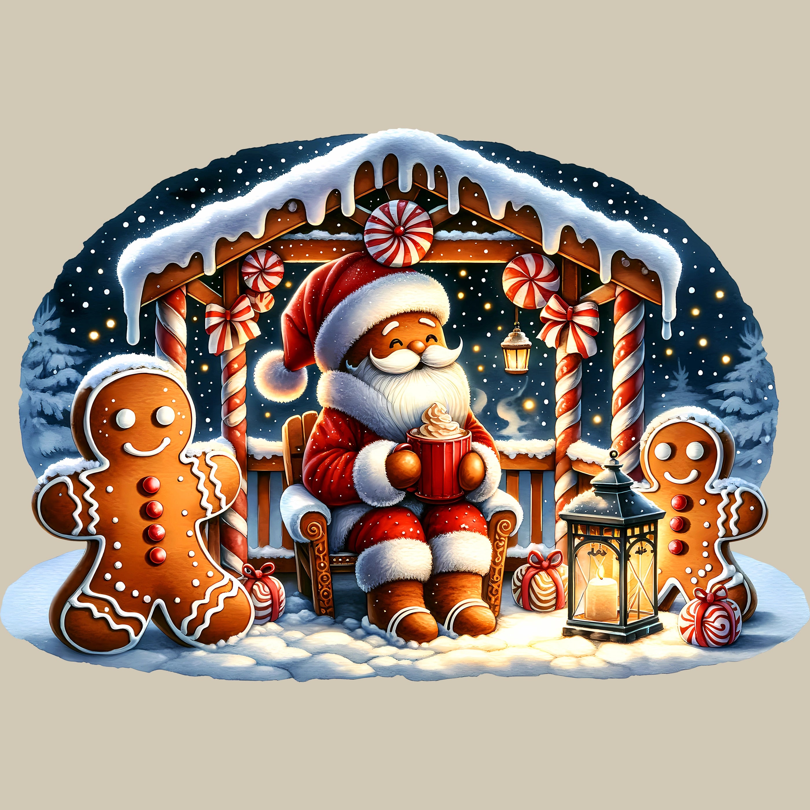 Permanent Sticker Lebkuchen Weihnachtsmann Winterknusper