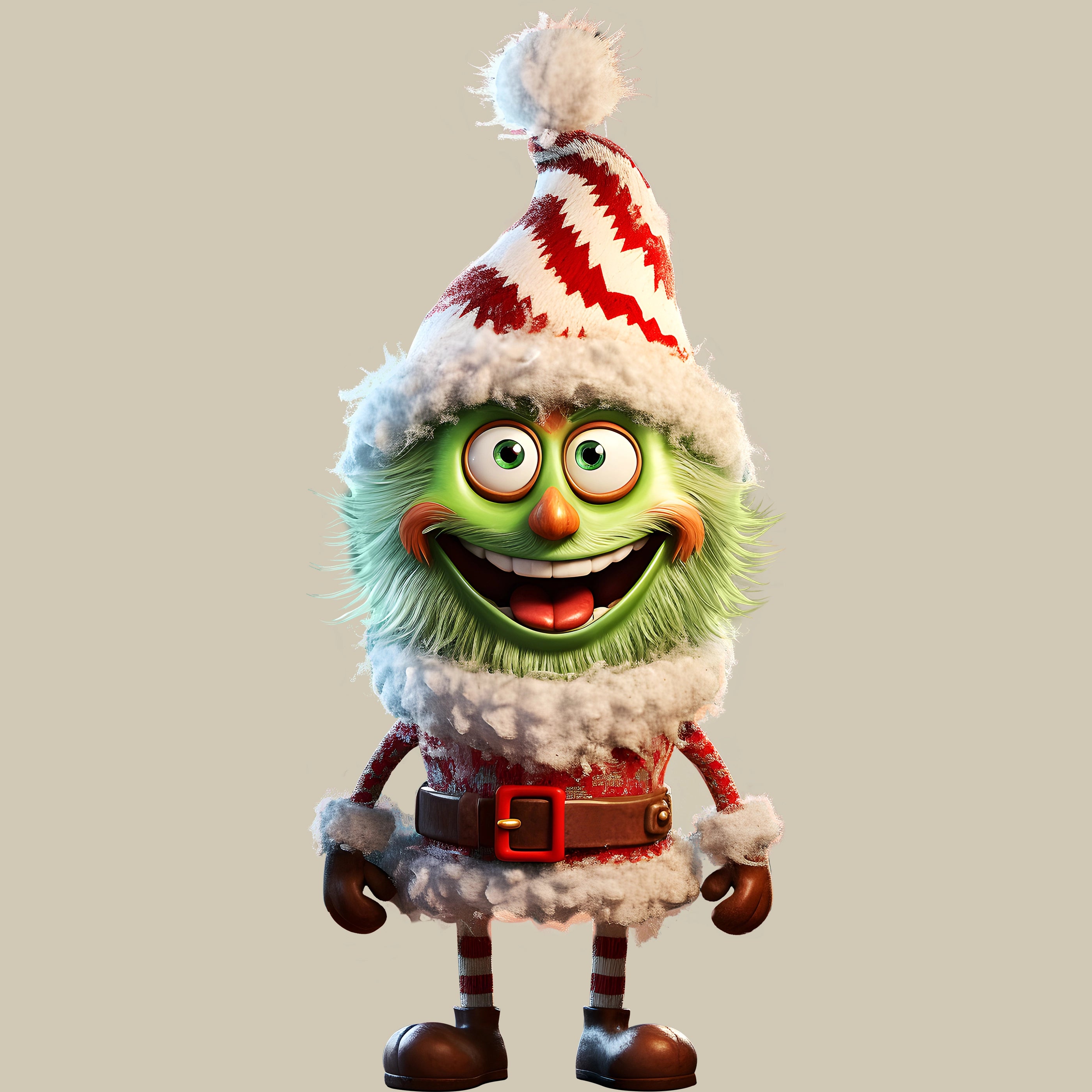 Permanent Sticker Grünes Weihnachts Monster