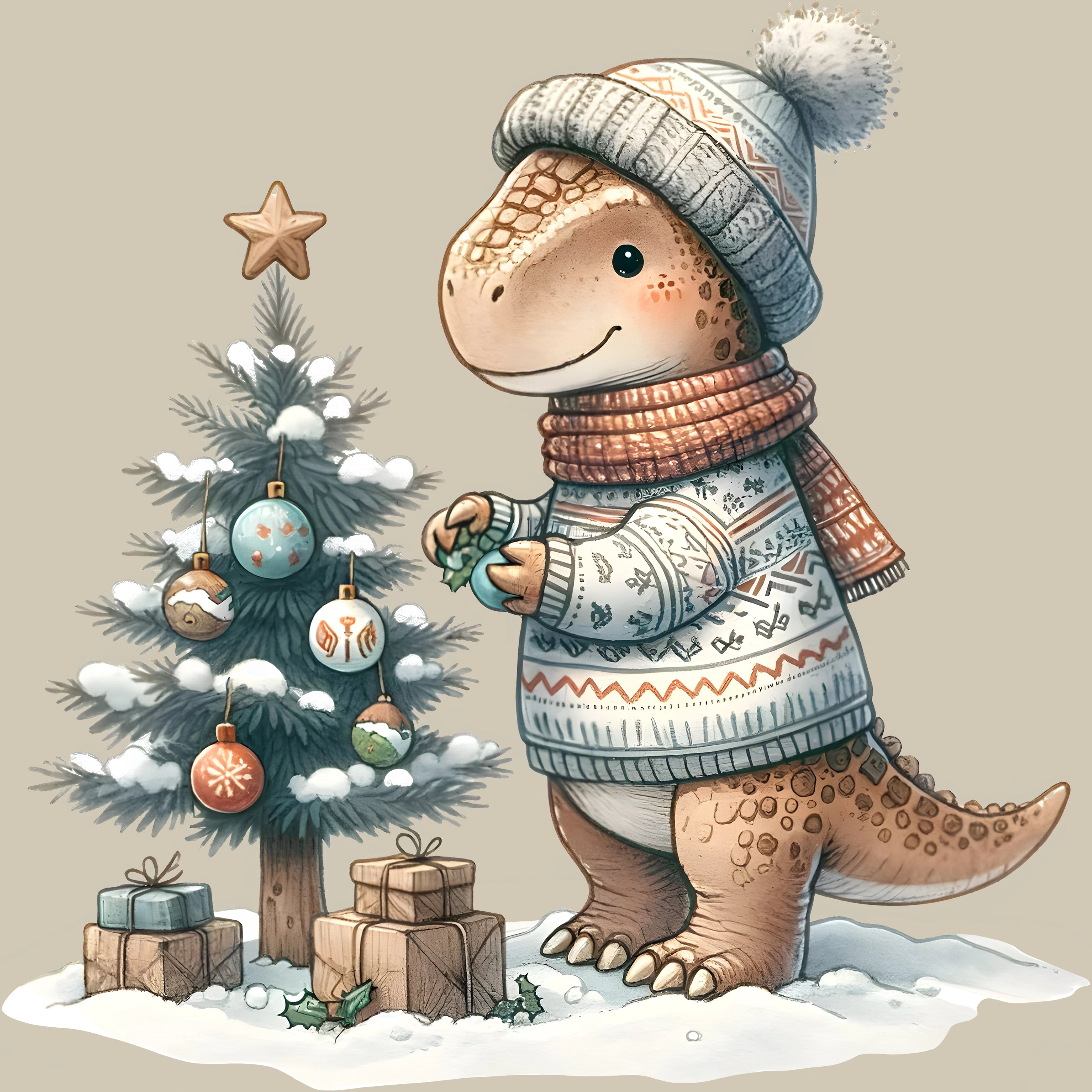 Permanent Sticker Dino Tannenbaumschmücker