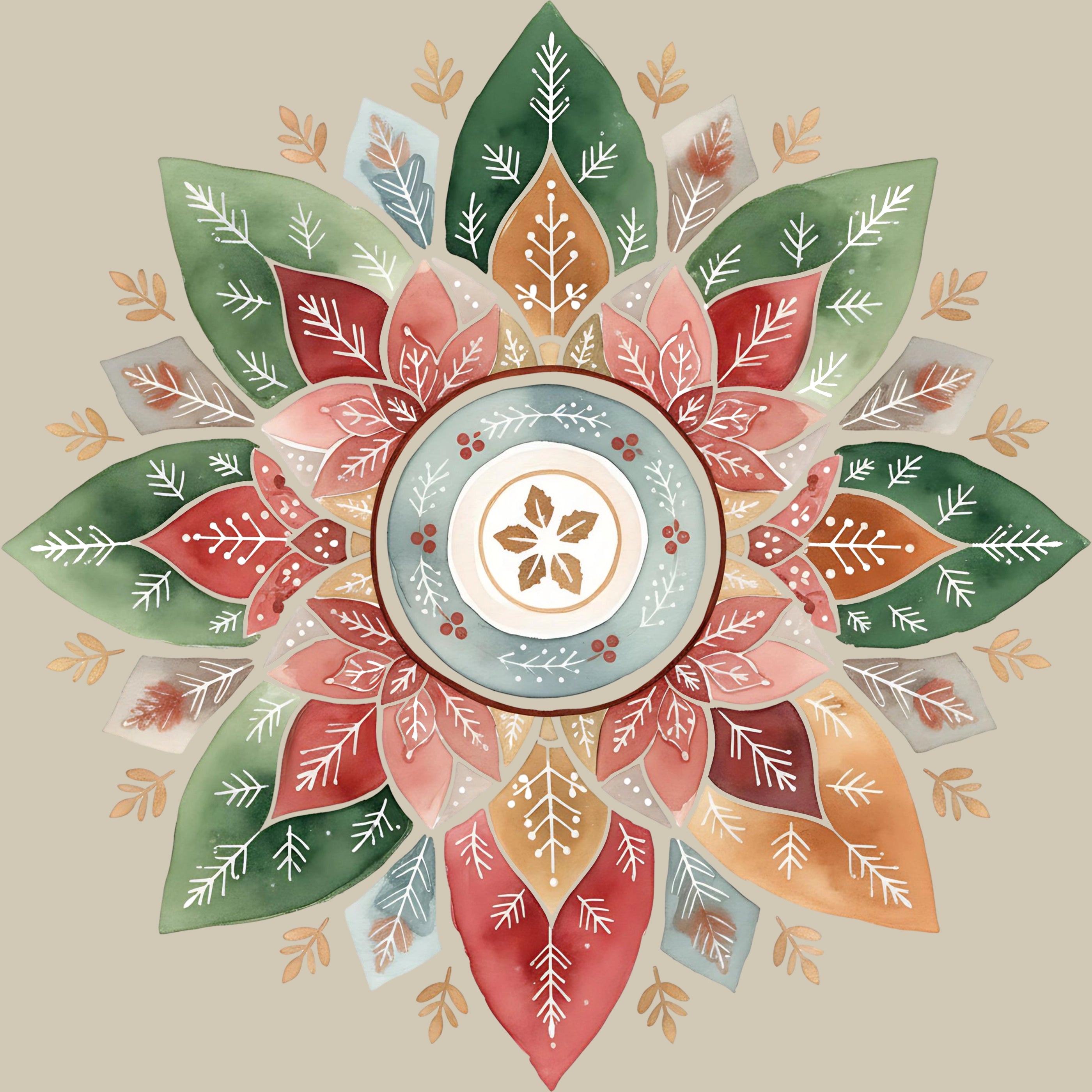 Permanent Sticker Boho Mandala Weihnachten