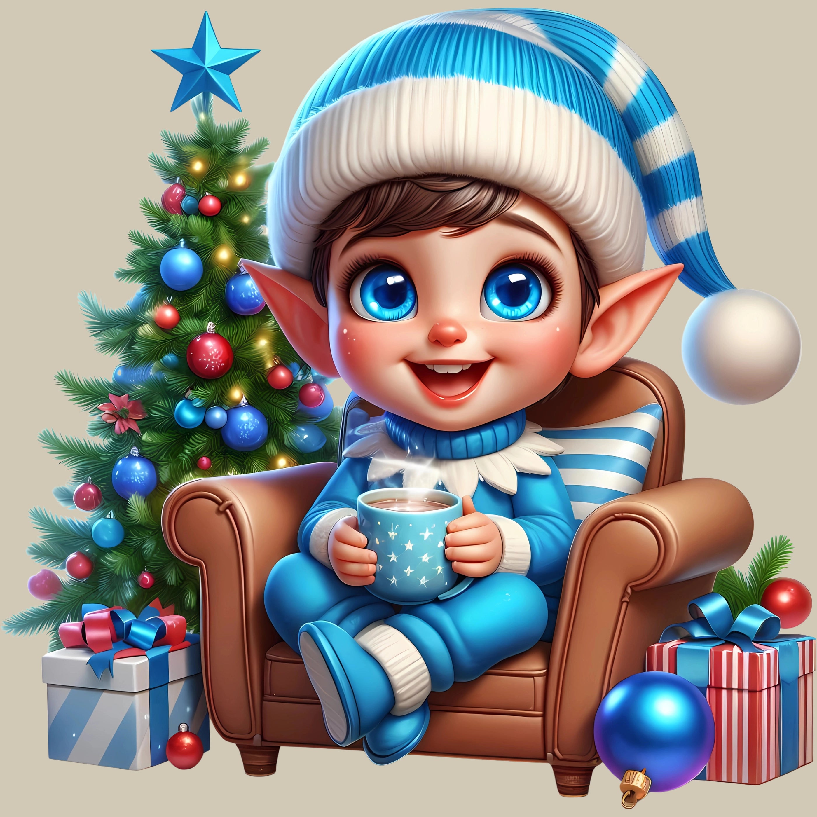 Permanent Sticker Blauer Elf Kakaozauber