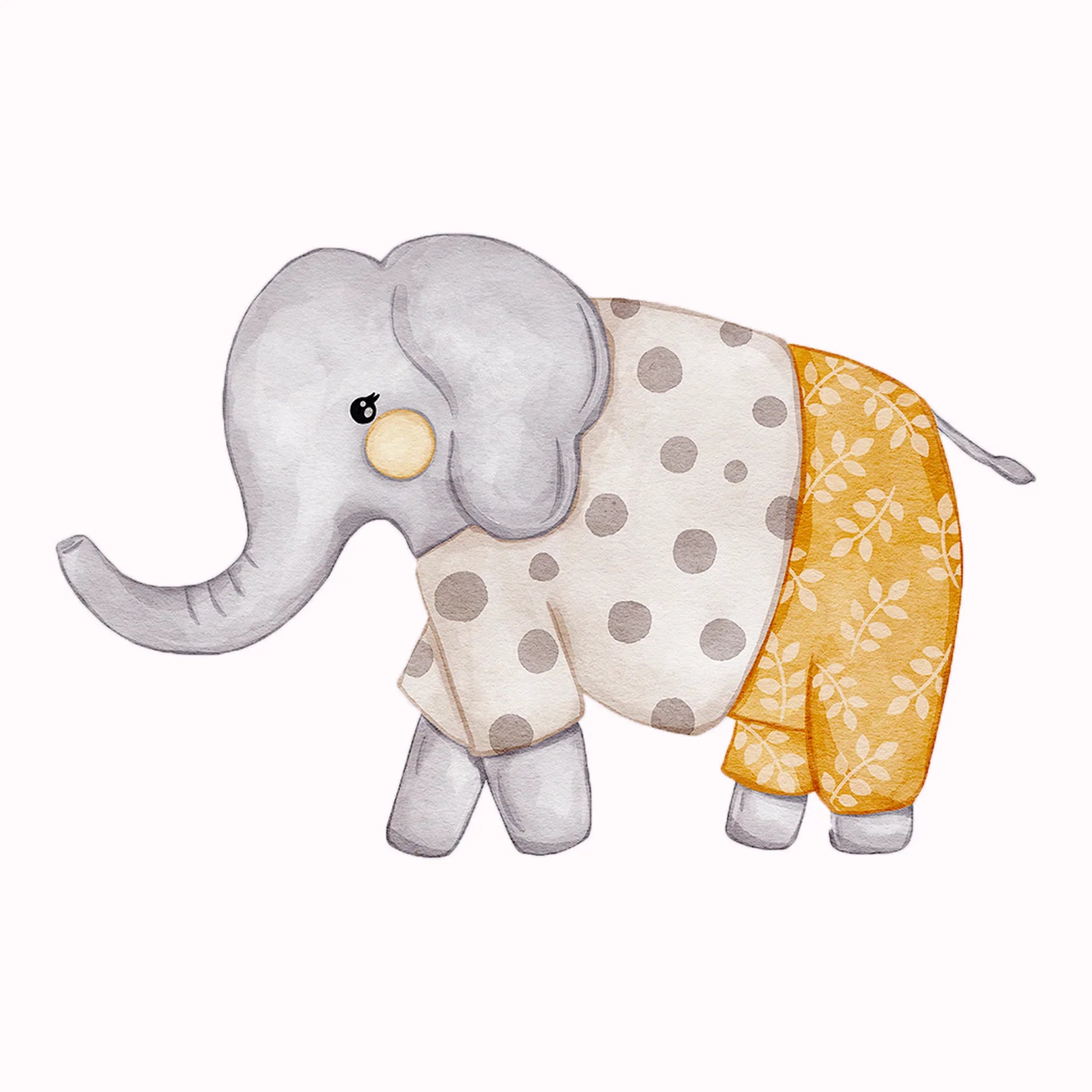 Permanent Sticker Pyjama Party Elefant