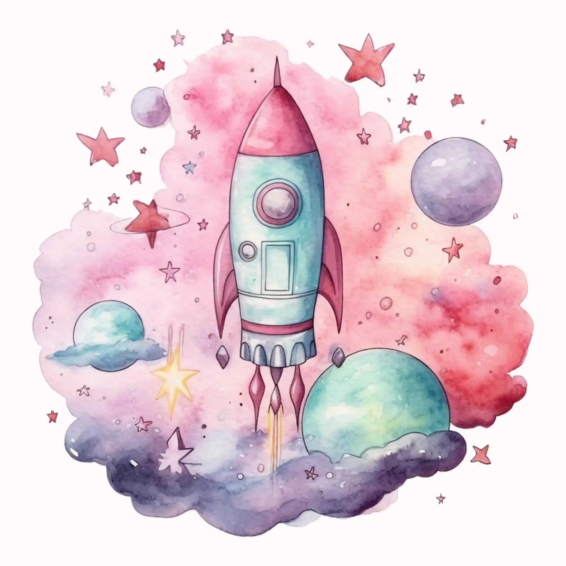 Permanent Sticker Raketen Universum
