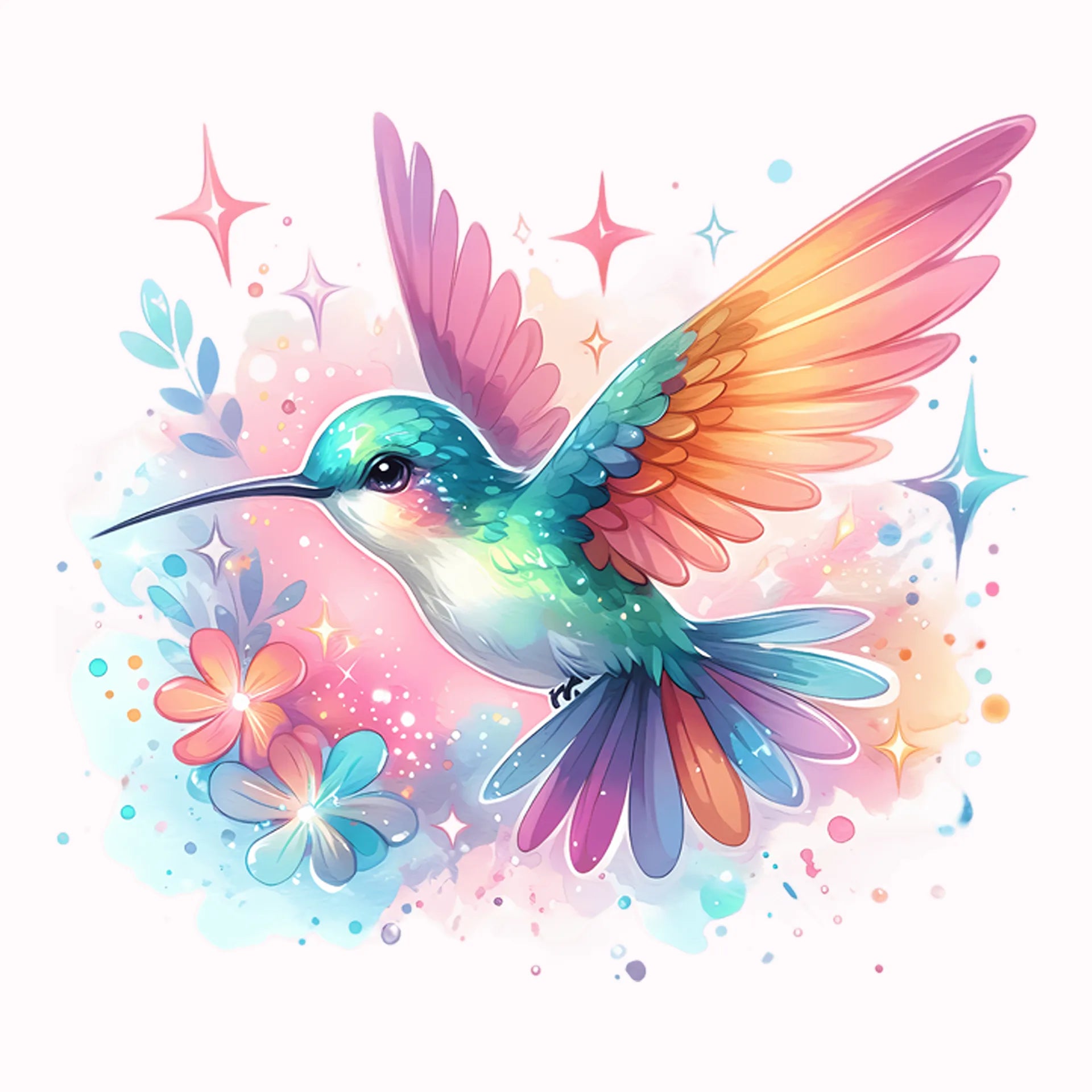 Permanent Sticker Regenbogenkolibri