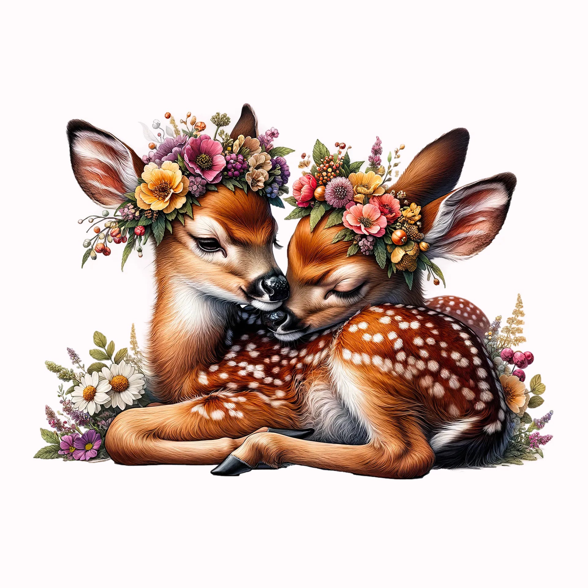 Permanent Sticker Rehe Blütenfreunde