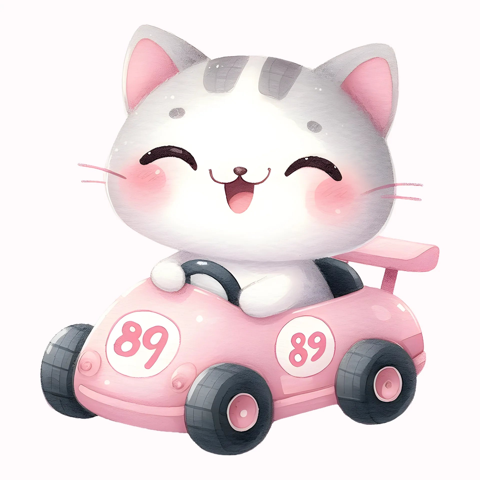 Permanent Sticker Rennfahrer Katze
