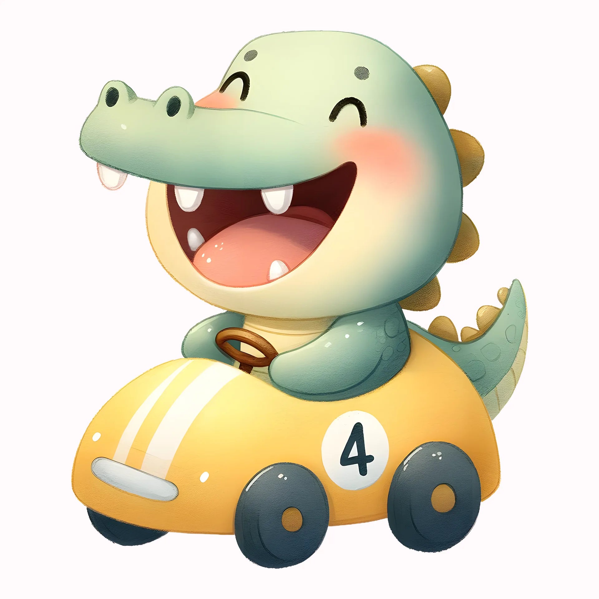 Permanent Sticker Rennfahrer Krokodil